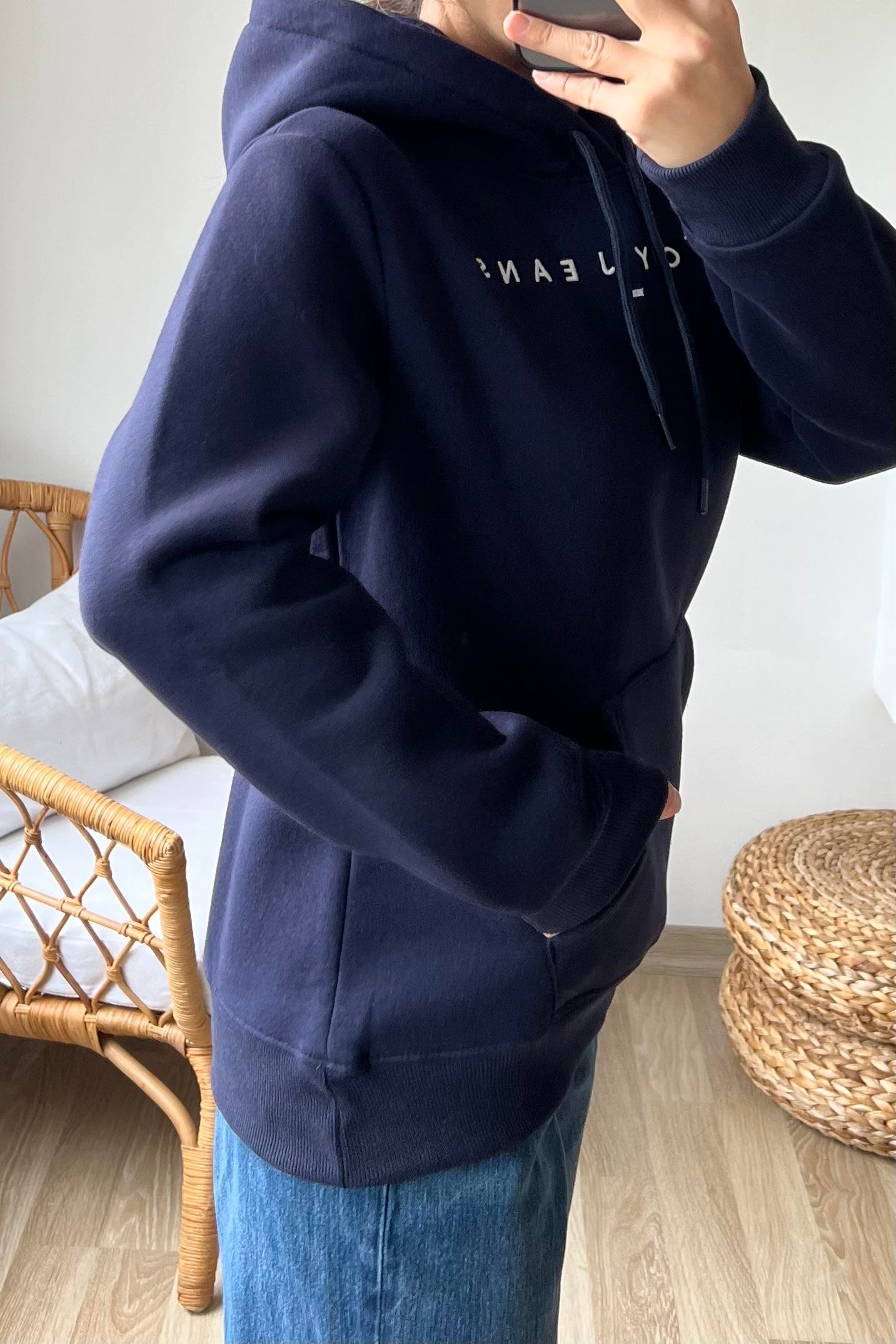 TH Lacivert Kanguru Cepli Kapüşonlu Sweatshirt uygun fiyatlarda www.butikhola.com adresinde