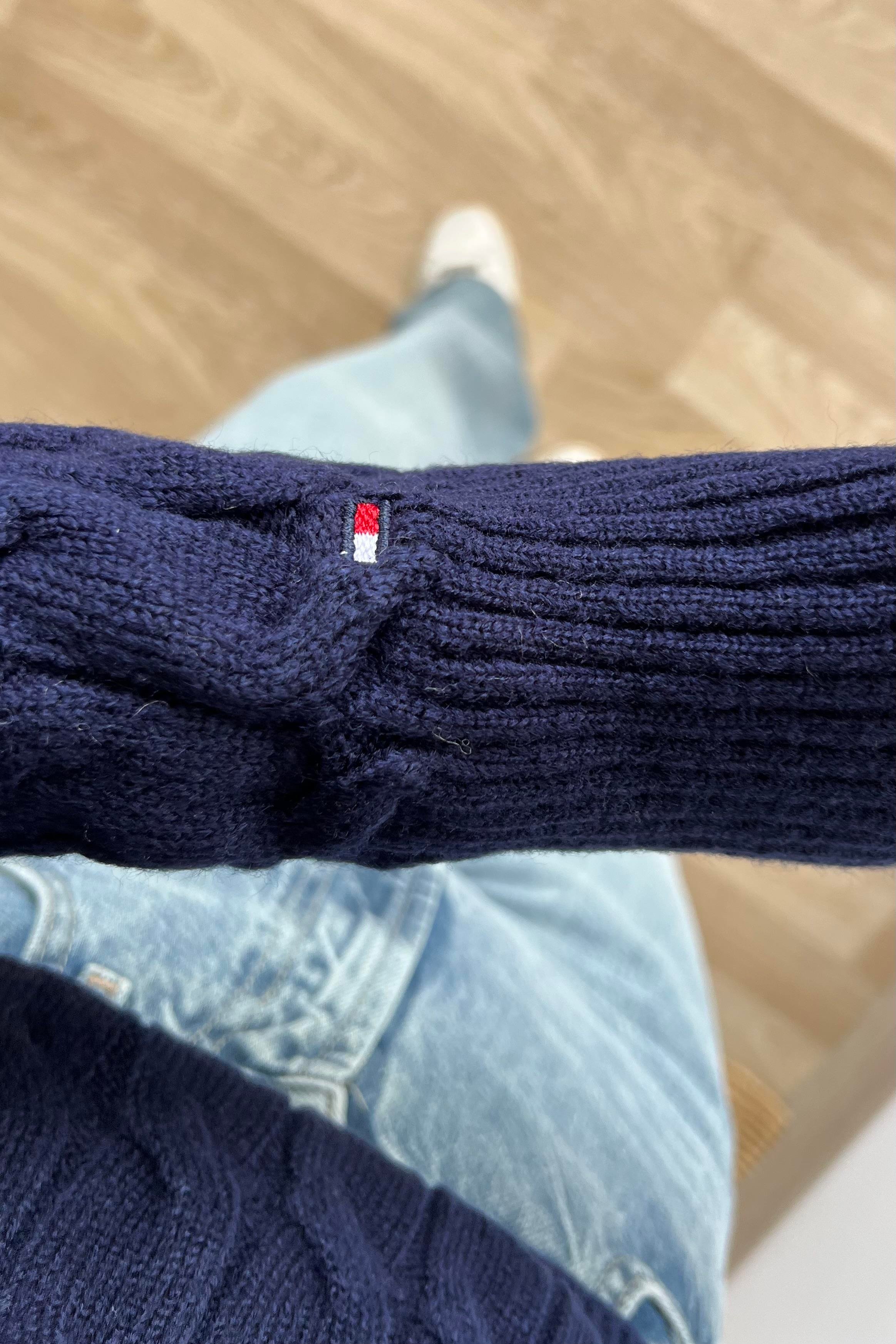 TH Lacivert Saç Örgülü Yumuşak Dokulu Kazak  uygun fiyatlarda www.butikhola.com adresinde