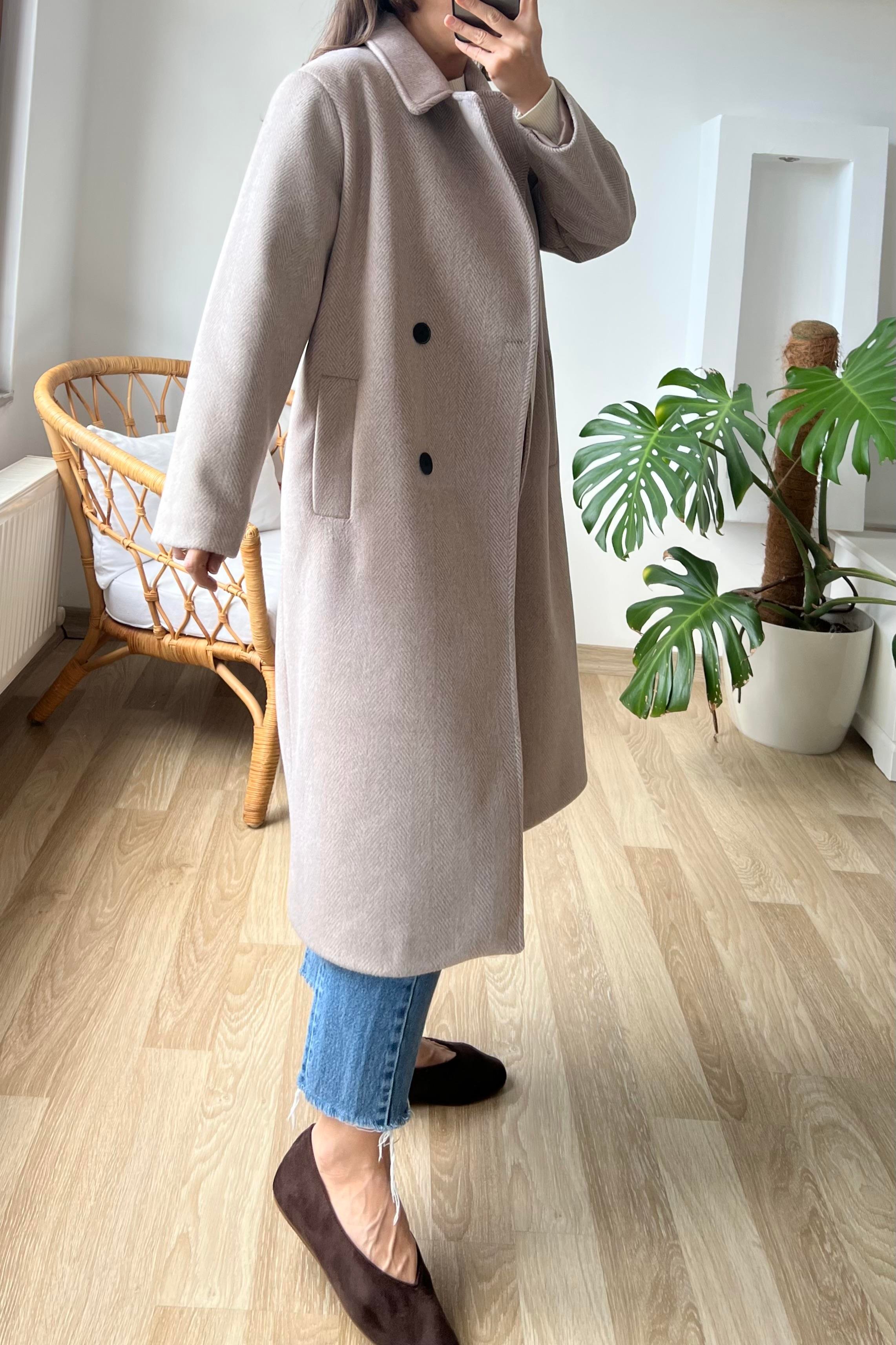 Vizon Balıksırtı Premium Kruvaze Kaban uygun fiyatlarda www.butikhola.com adresinde