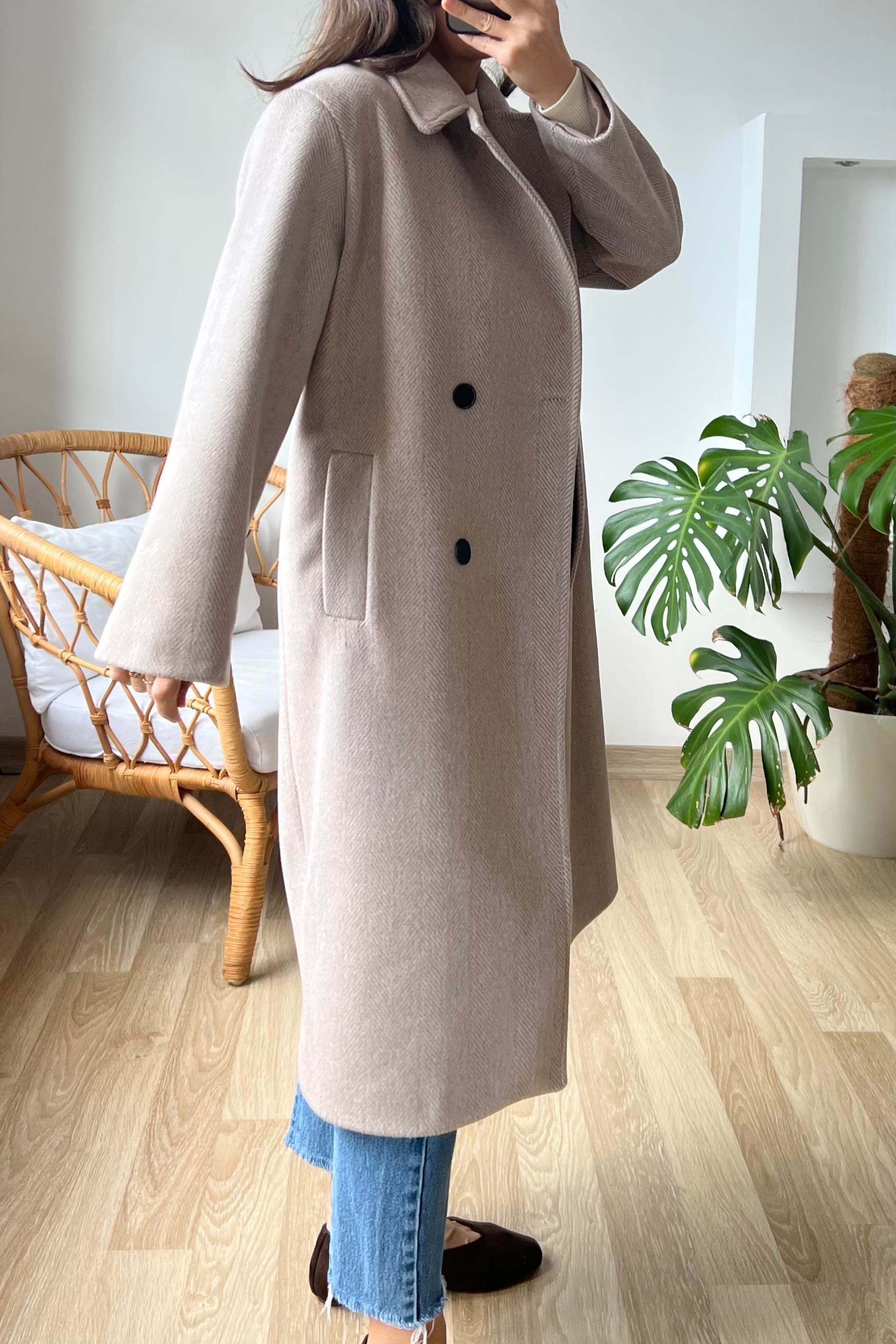 Vizon Balıksırtı Premium Kruvaze Kaban uygun fiyatlarda www.butikhola.com adresinde