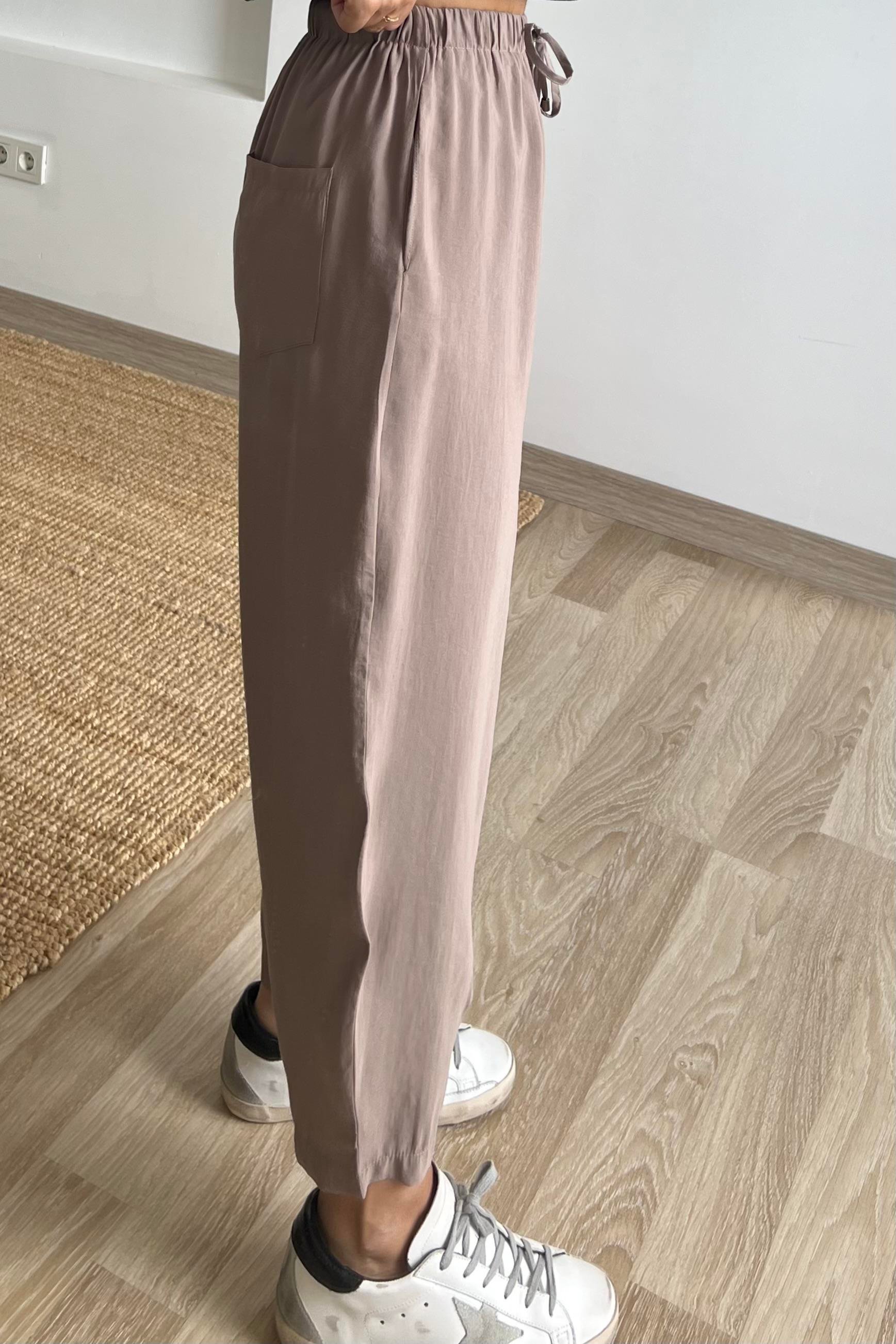 Vizon Beli Lastikli Şalvar Pantolon uygun fiyatlarda www.butikhola.com adresinde