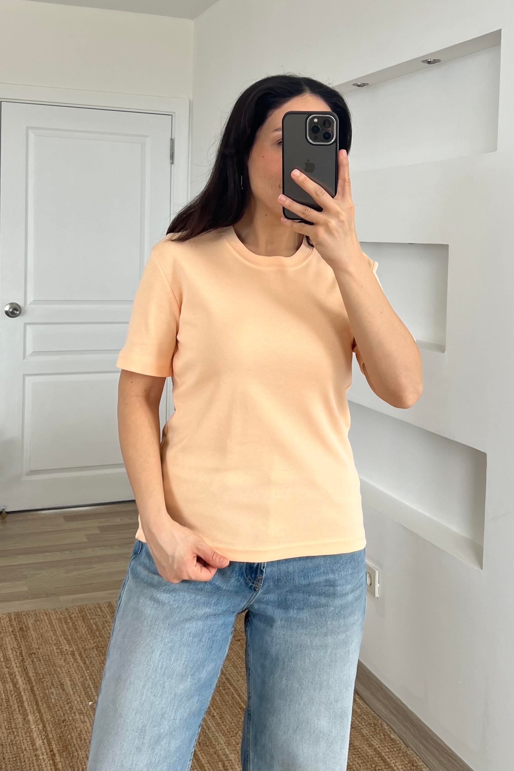 Yavruağzı Organik Pamuklu Basic Tshirt uygun fiyatlarda www.butikhola.com adresinde