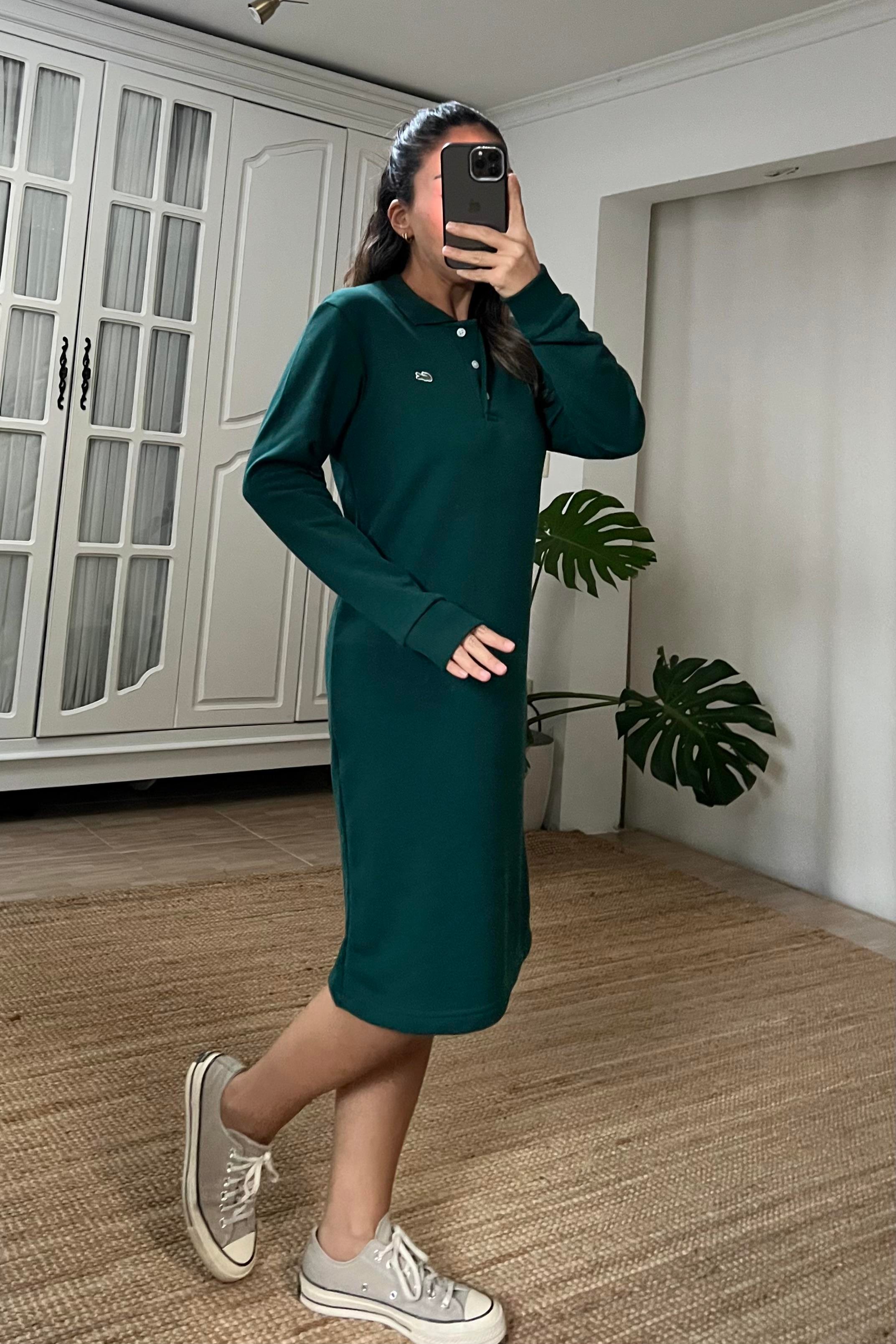 Yeşil Logo Nakışlı Polo Yaka Sweat Elbise uygun fiyatlarda www.butikhola.com adresinde