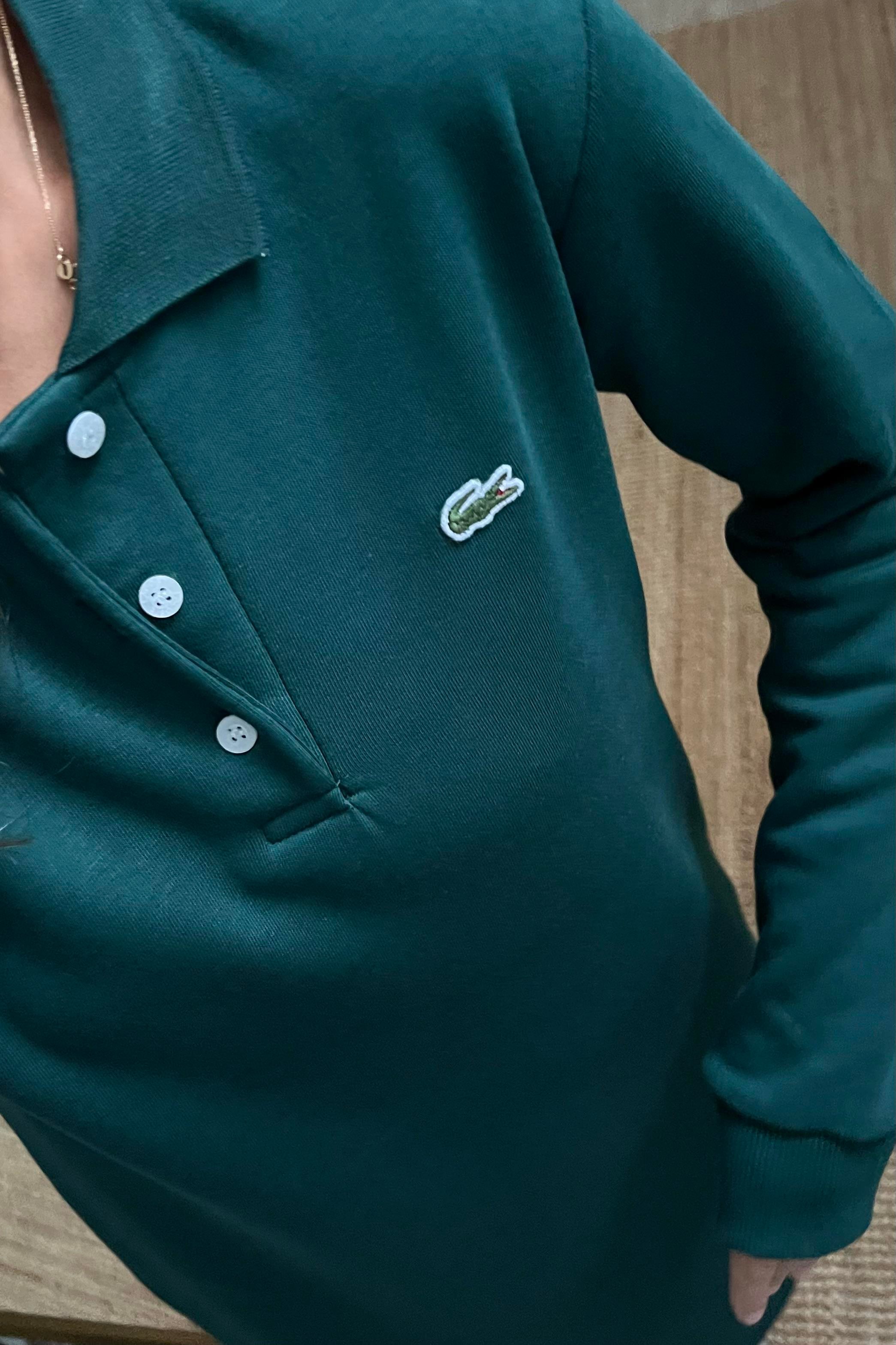 Yeşil Logo Nakışlı Polo Yaka Sweat Elbise uygun fiyatlarda www.butikhola.com adresinde