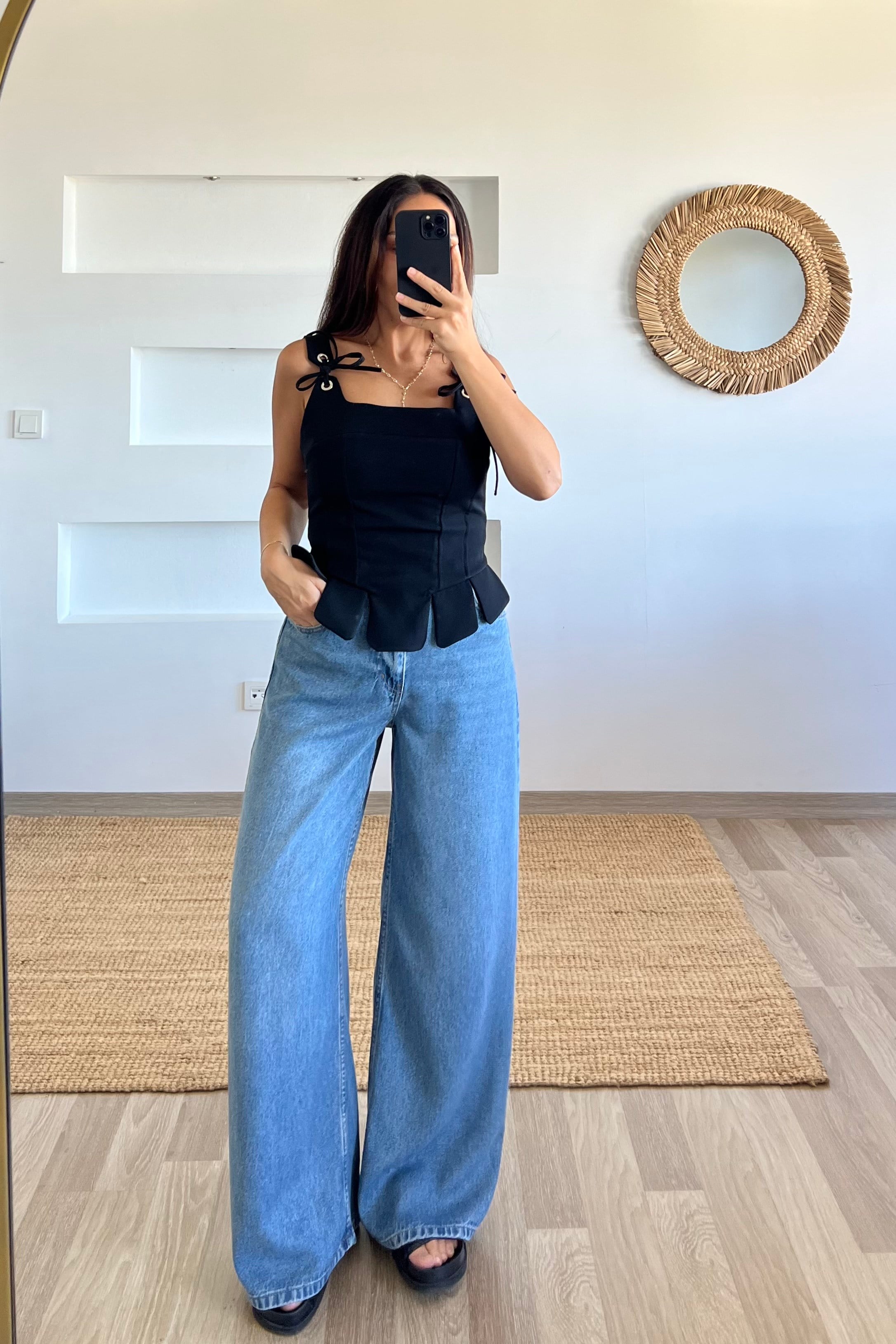 Yumuşak Dokulu Beli Lastikli Jean uygun fiyatlarda www.butikhola.com adresinde