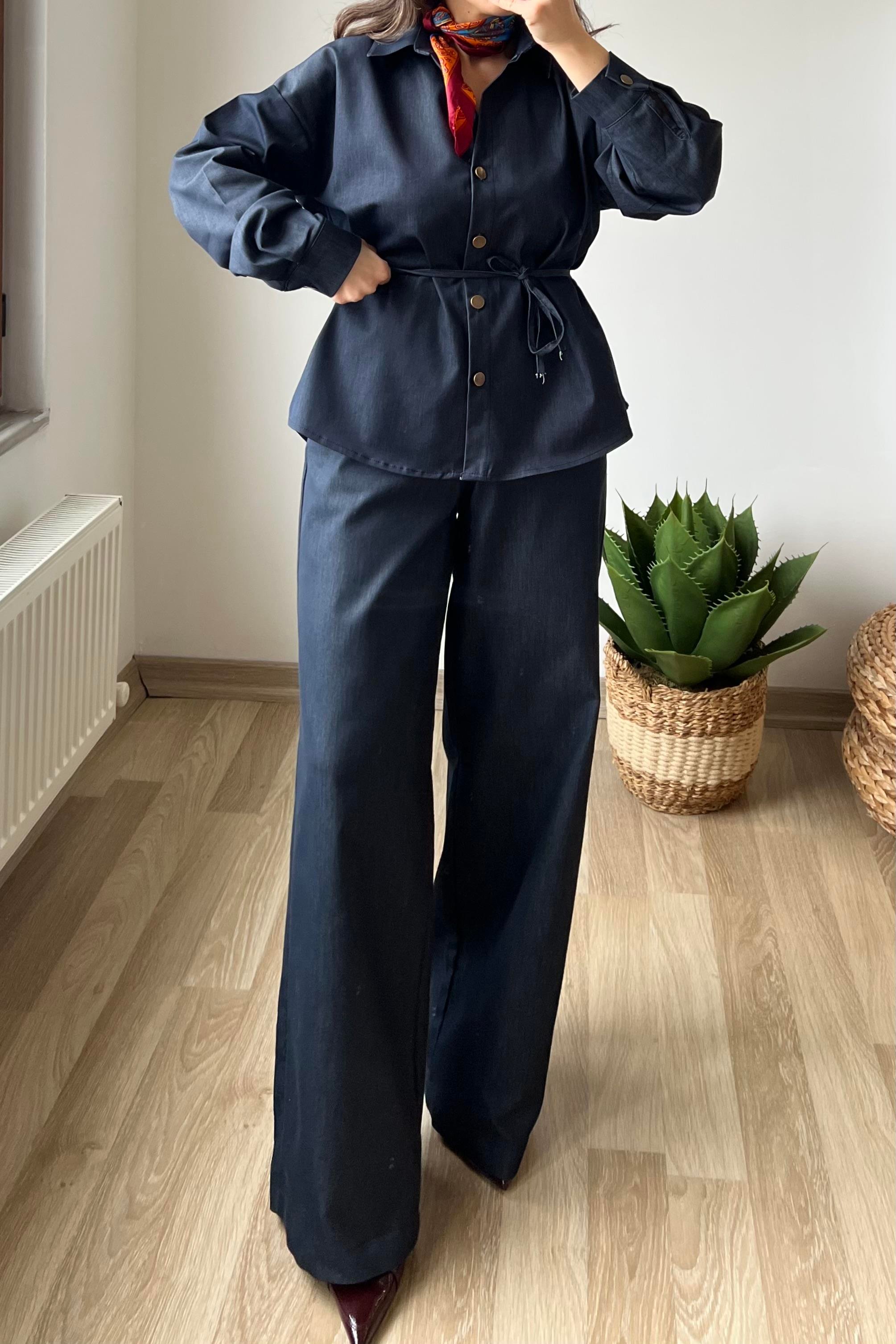 Yumuşak Dokulu Jean Gömlek Pantolon Takım uygun fiyatlarda www.butikhola.com adresinde