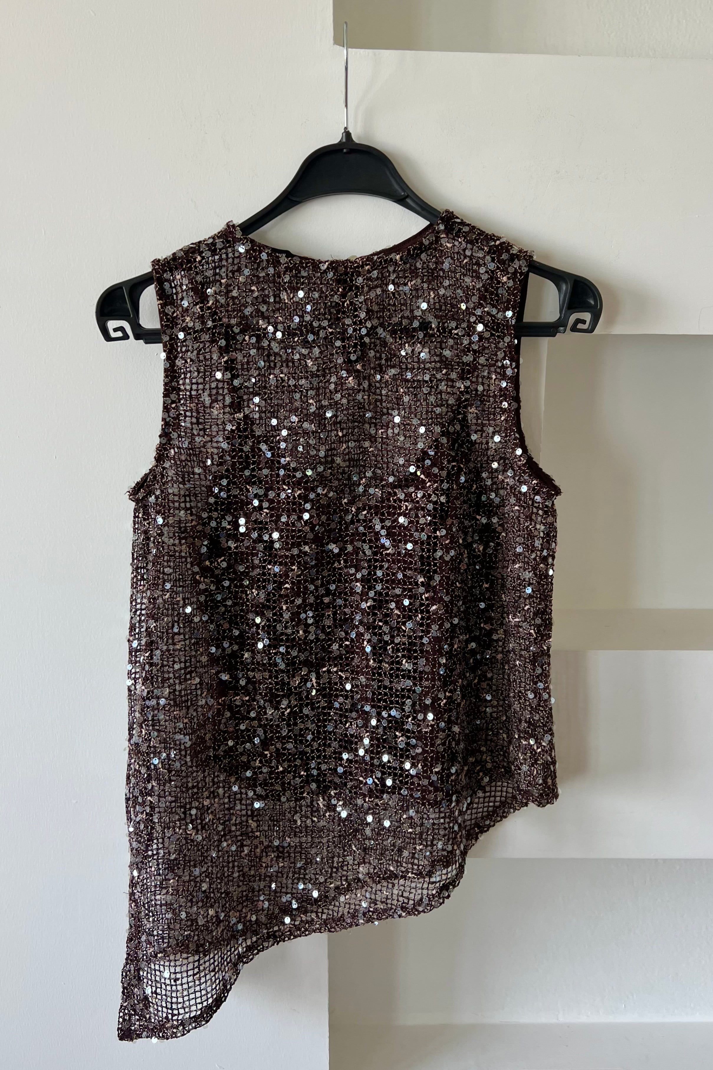 Zr Acı Kahve Pullu File Bluz uygun fiyatlarda www.butikhola.com adresinde