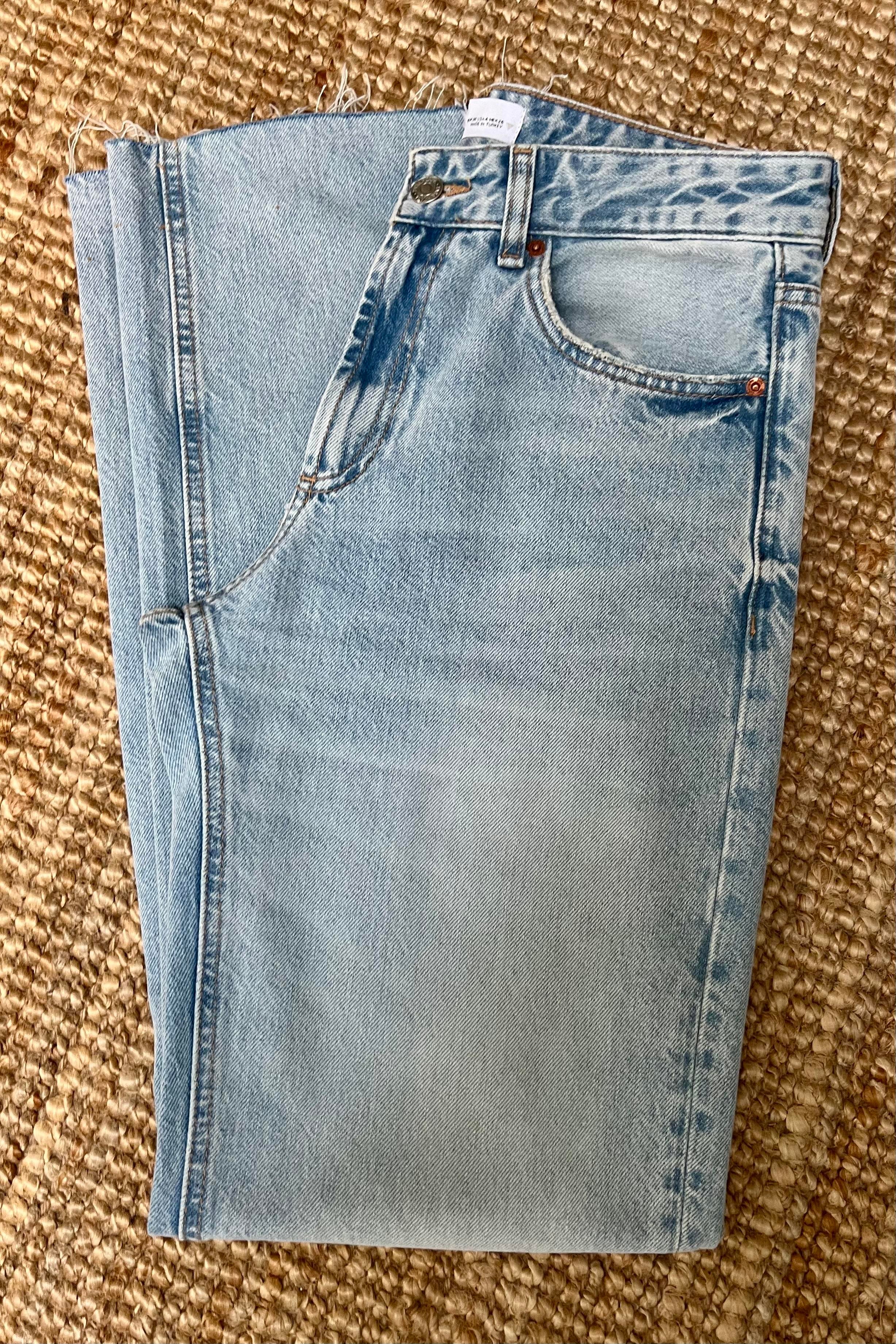 Zr Açık Mavi Yüksek Bel Wide Leg Yıkamalı Jean uygun fiyatlarda www.butikhola.com adresinde