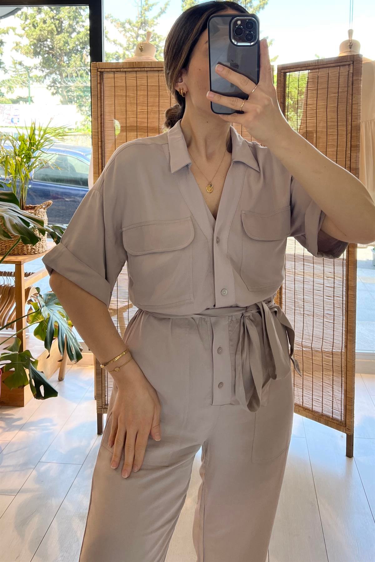 Zr Cepli Kuşaklı Dökümlü Tensel Tulum uygun fiyatlarda www.butikhola.com adresinde