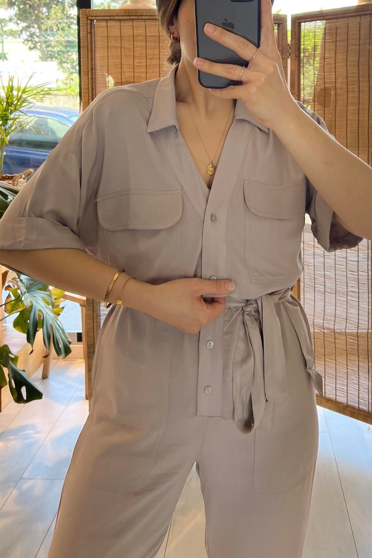 Zr Cepli Kuşaklı Dökümlü Tensel Tulum uygun fiyatlarda www.butikhola.com adresinde