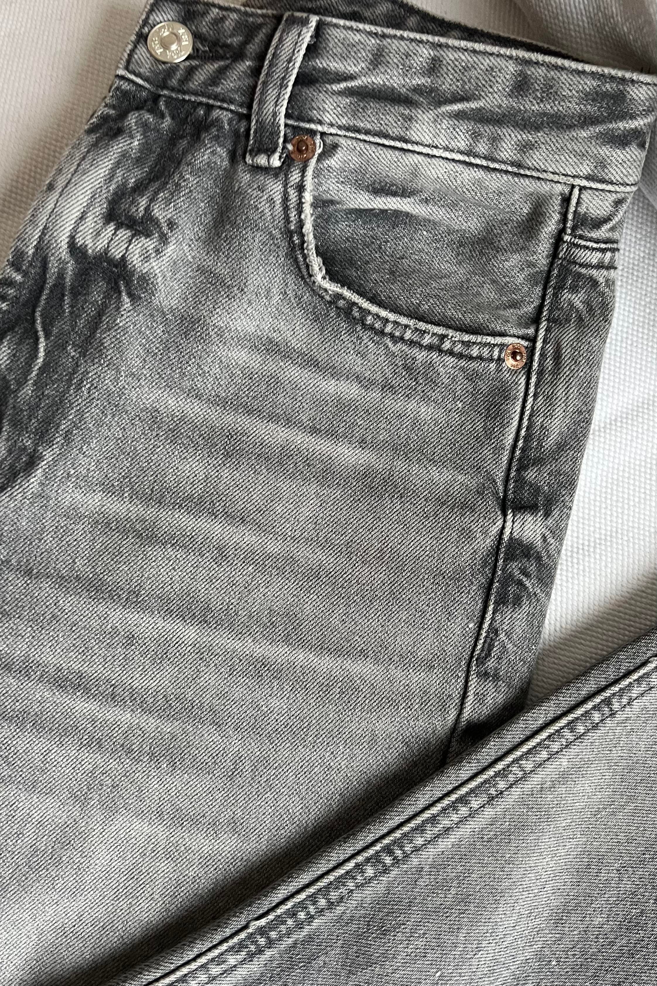 Zr Gri Long Straight Fit Kesik Paça Jean  uygun fiyatlarda www.butikhola.com adresinde