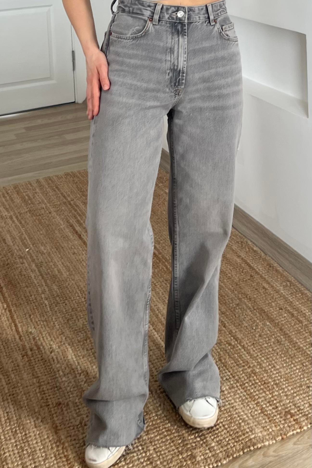 Zr Gri Long Straight Fit Kesik Paça Jean  uygun fiyatlarda www.butikhola.com adresinde