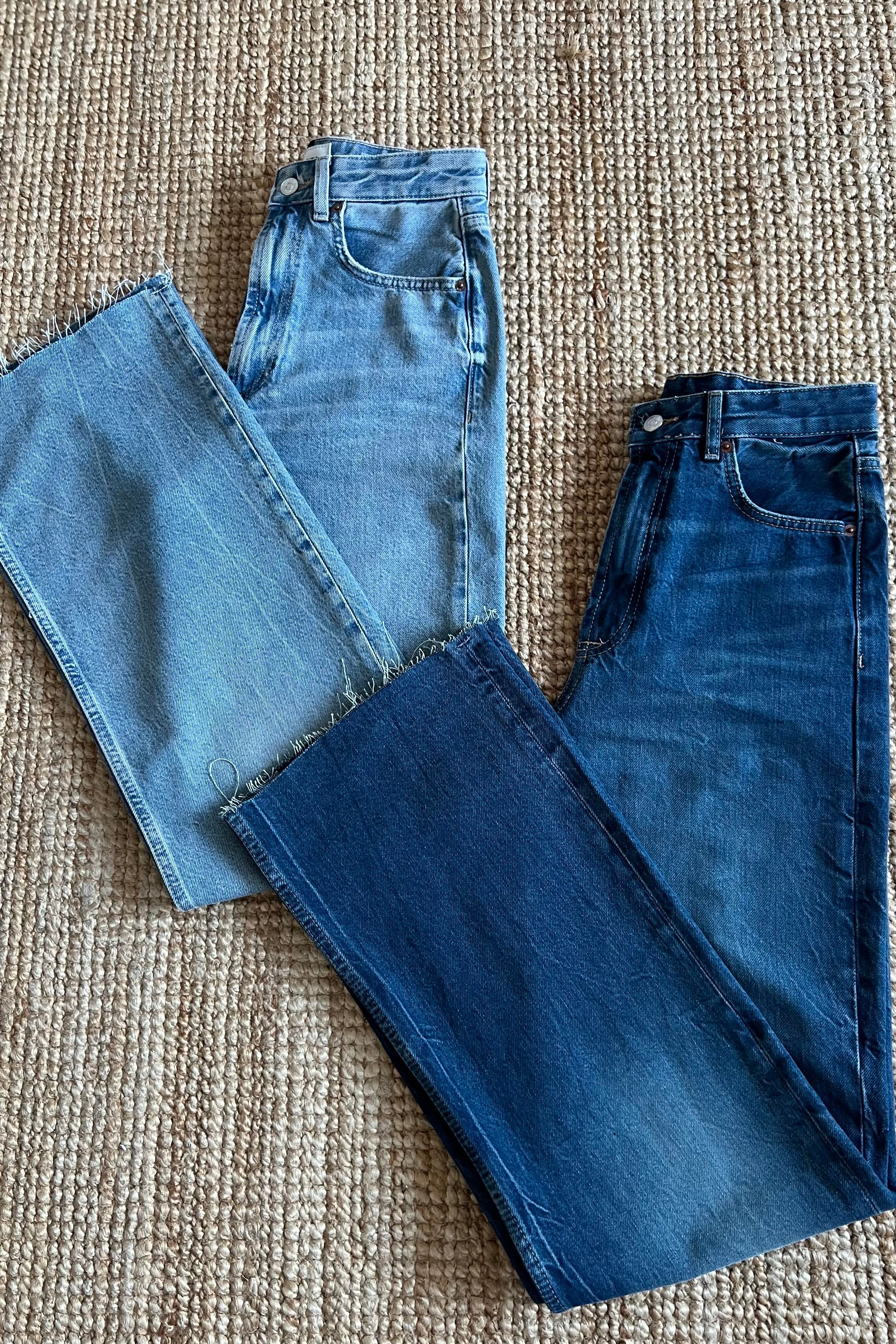 Zr Mavi Yıkamalı Long Straight Fit Kesik Paça Jean  uygun fiyatlarda www.butikhola.com adresinde