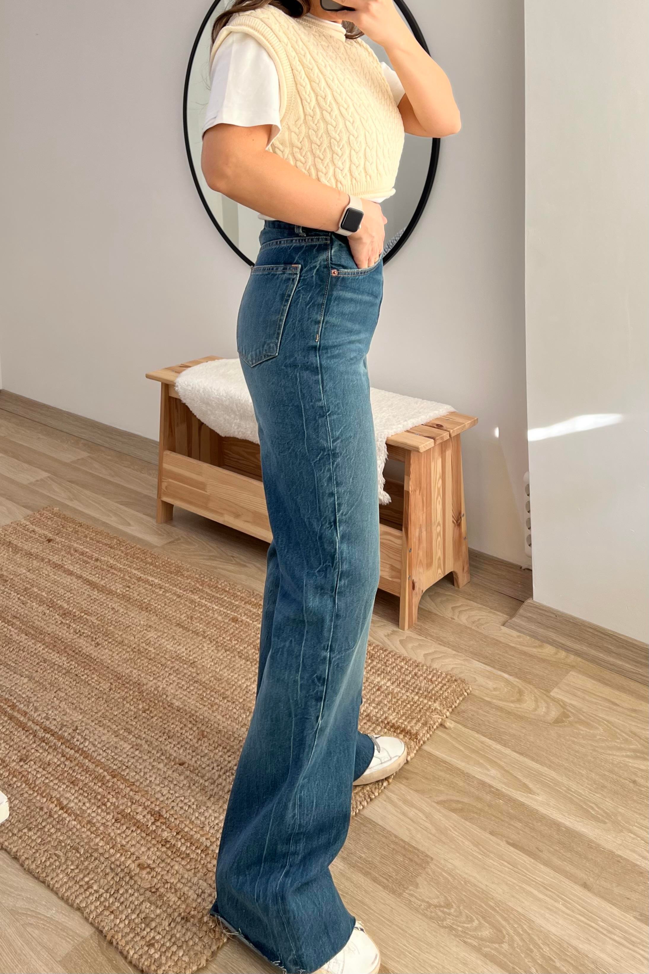 Zr Mavi Yıkamalı Long Straight Fit Kesik Paça Jean  uygun fiyatlarda www.butikhola.com adresinde