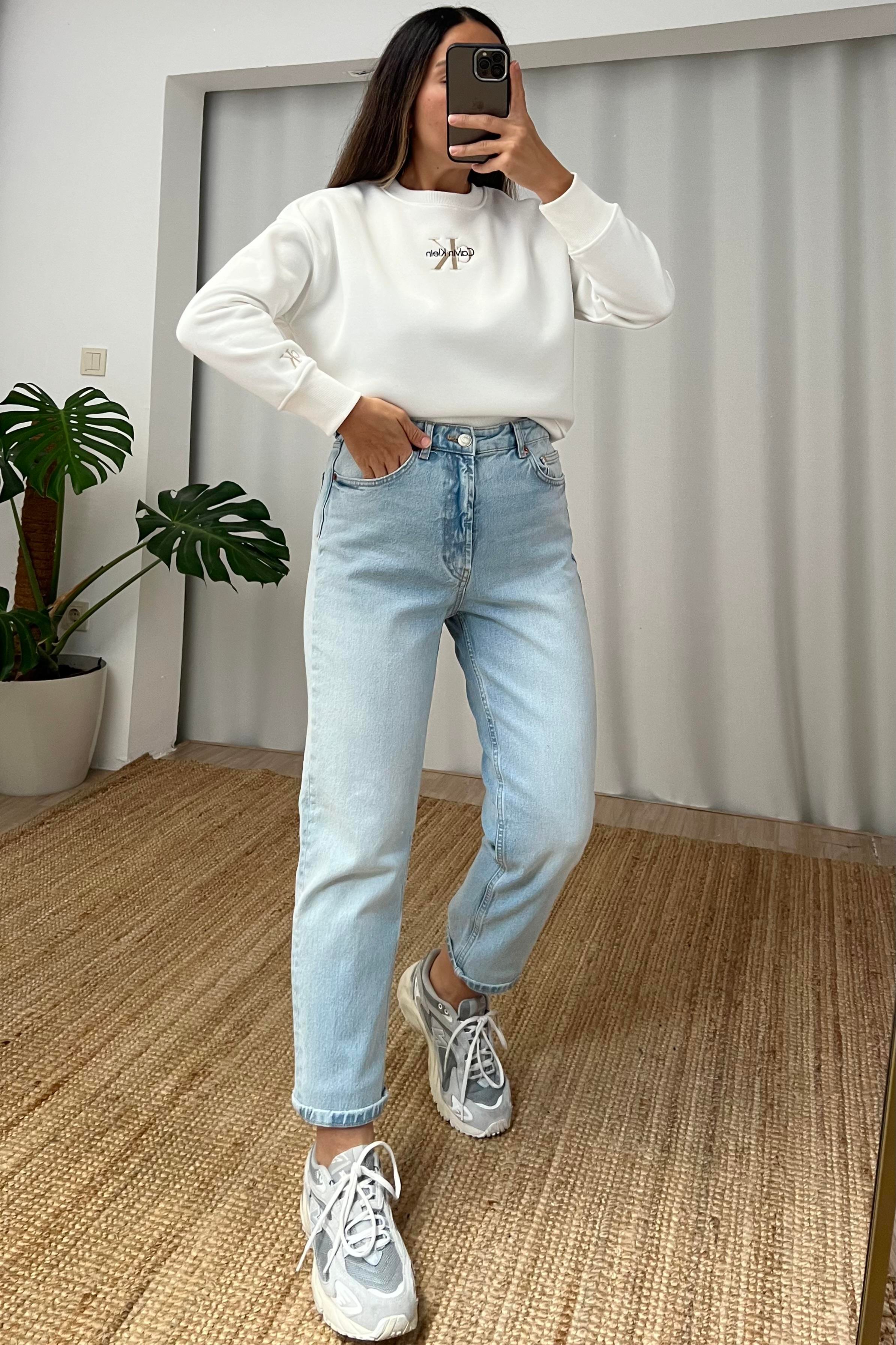 Zr Yüksek Bel Açık Mavi Mom Jean uygun fiyatlarda www.butikhola.com adresinde