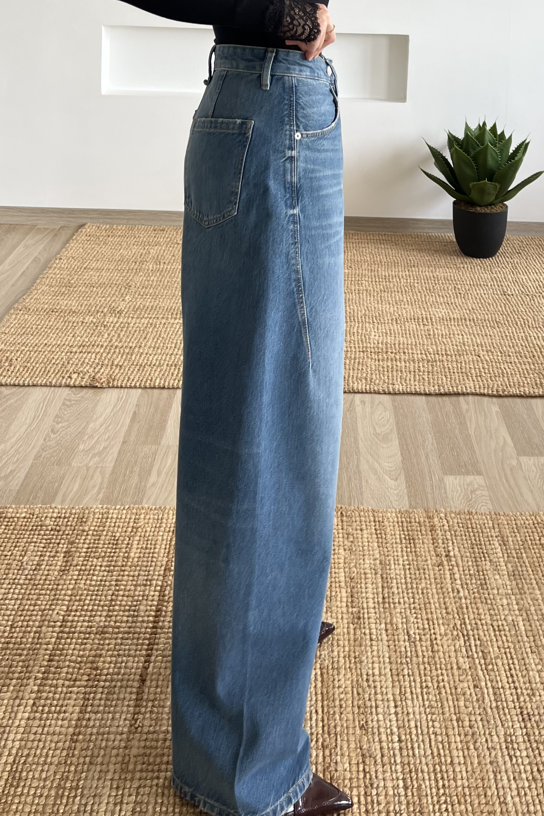 ZR Yüksek Bel Baggy Jean uygun fiyatlarda www.butikhola.com adresinde