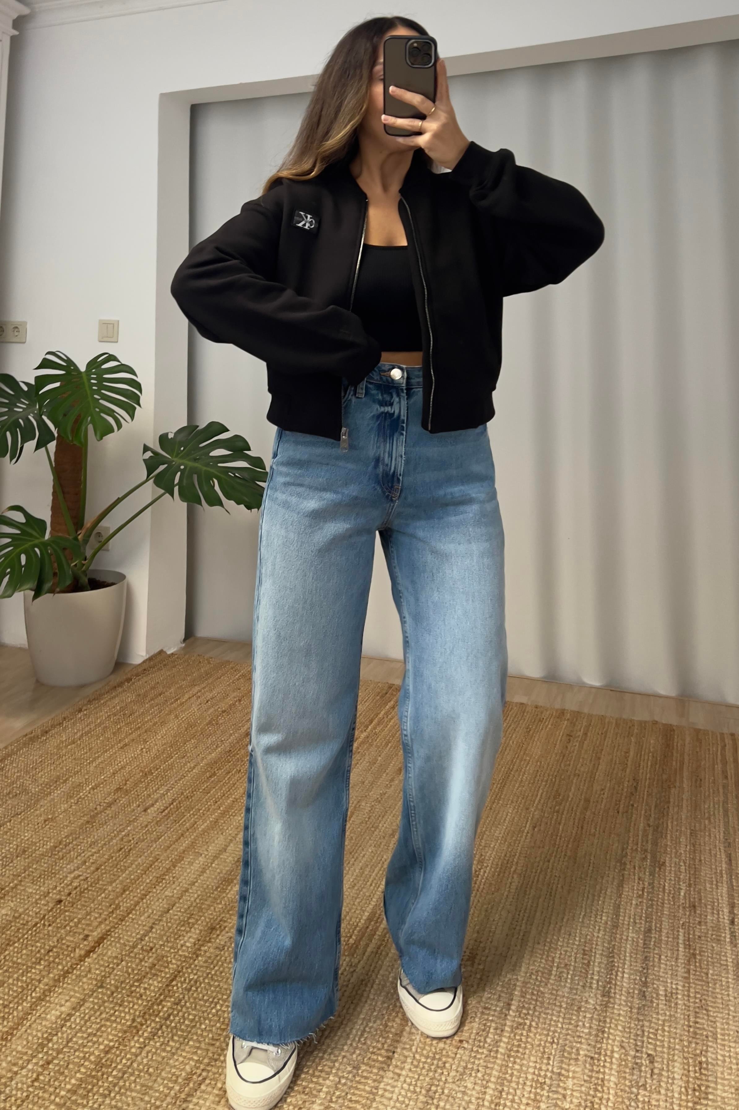 Zr Yüksek Bel Wide Leg Yıkamalı Jean uygun fiyatlarda www.butikhola.com adresinde