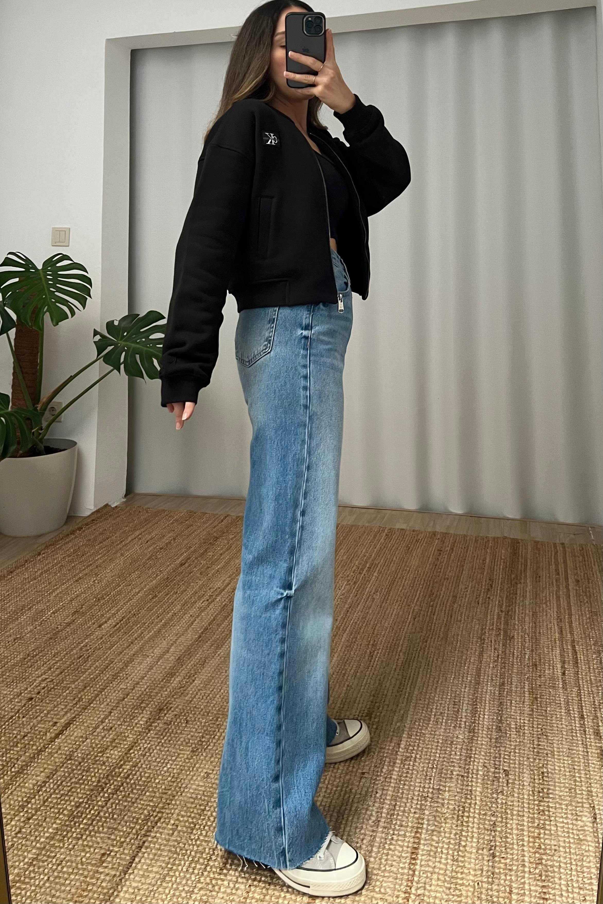 Zr Yüksek Bel Wide Leg Yıkamalı Jean uygun fiyatlarda www.butikhola.com adresinde