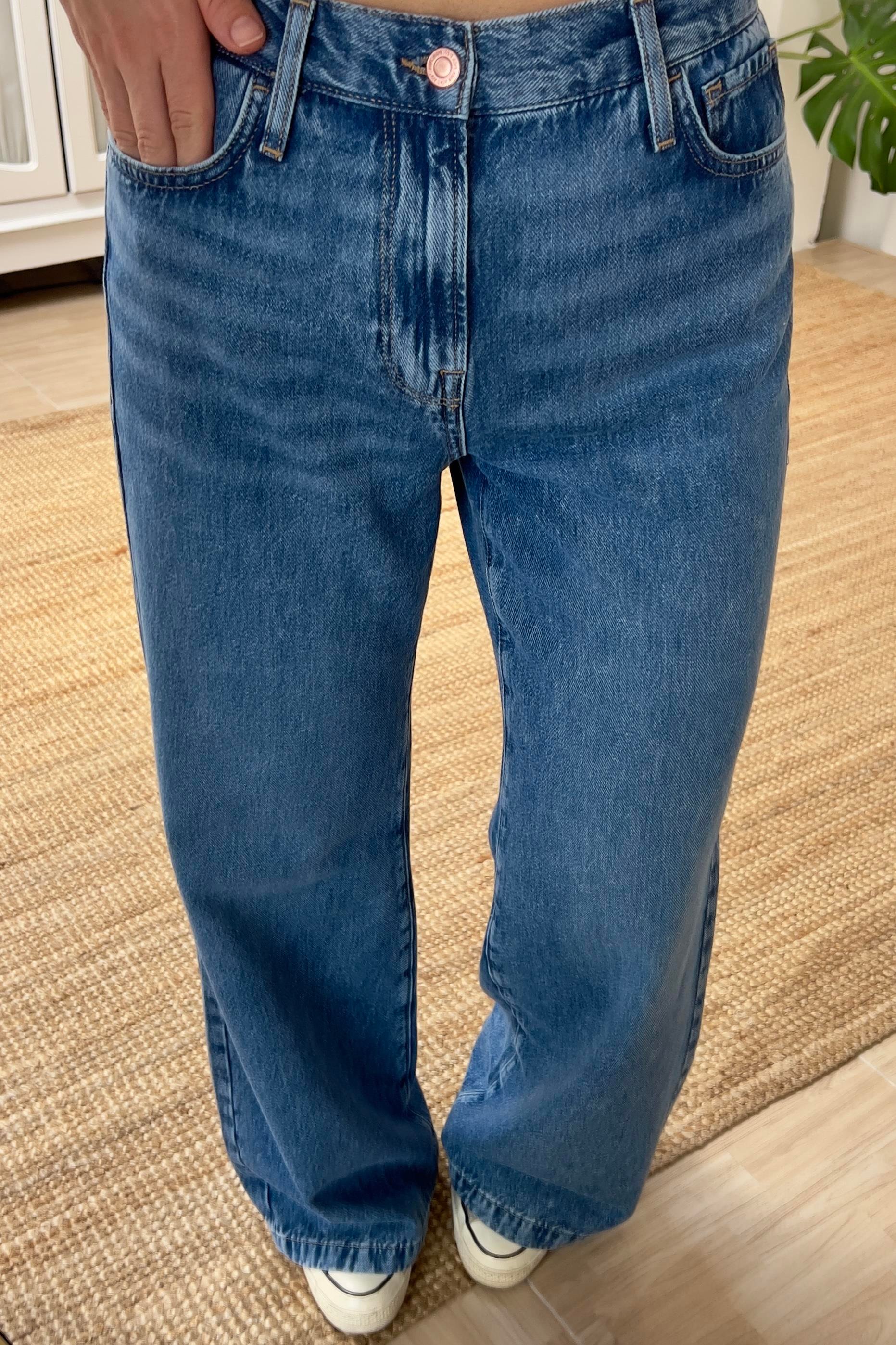Zr Yüksek Bel Yıkamalı Bol Paça Jean uygun fiyatlarda www.butikhola.com adresinde
