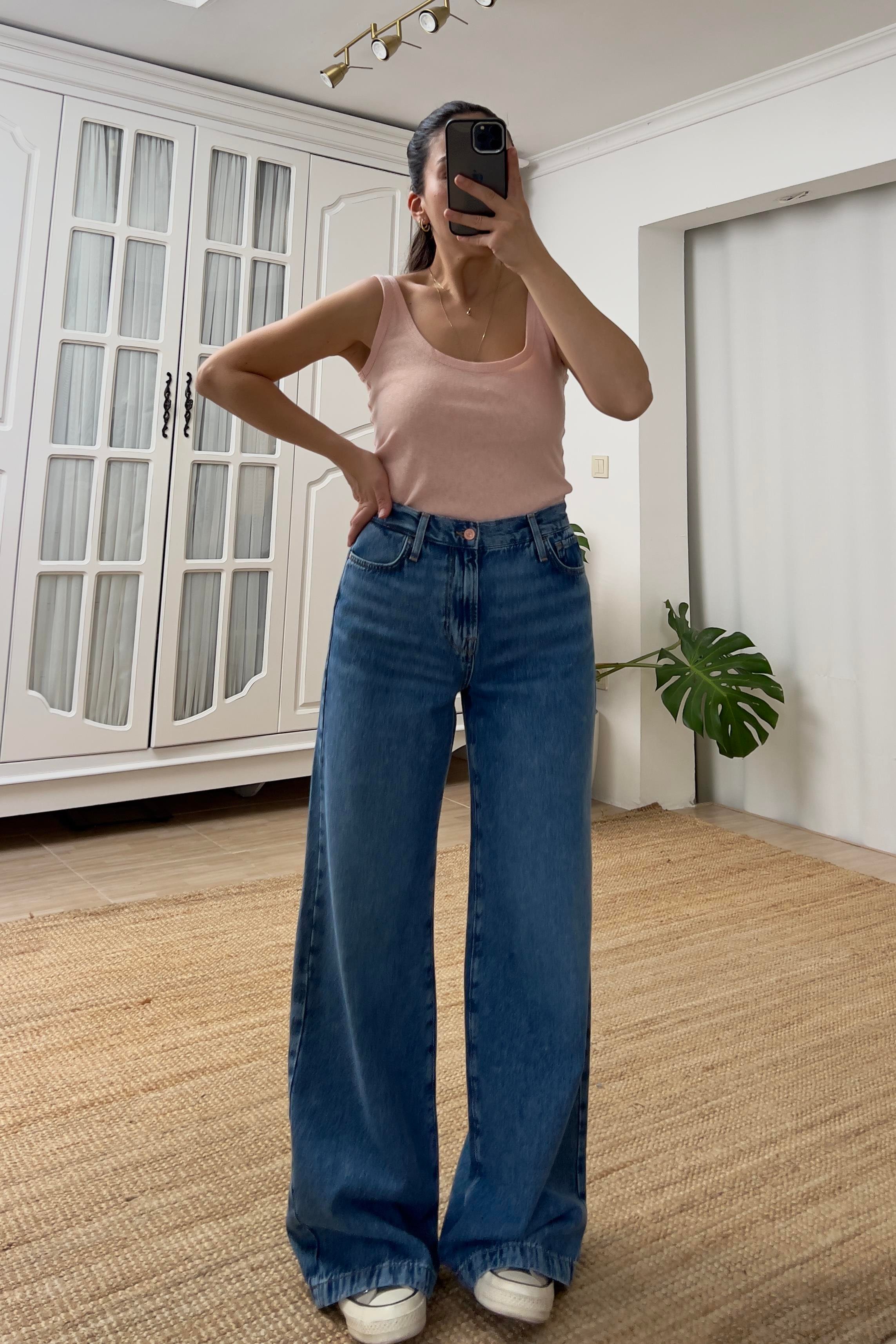 Zr Yüksek Bel Yıkamalı Bol Paça Jean uygun fiyatlarda www.butikhola.com adresinde