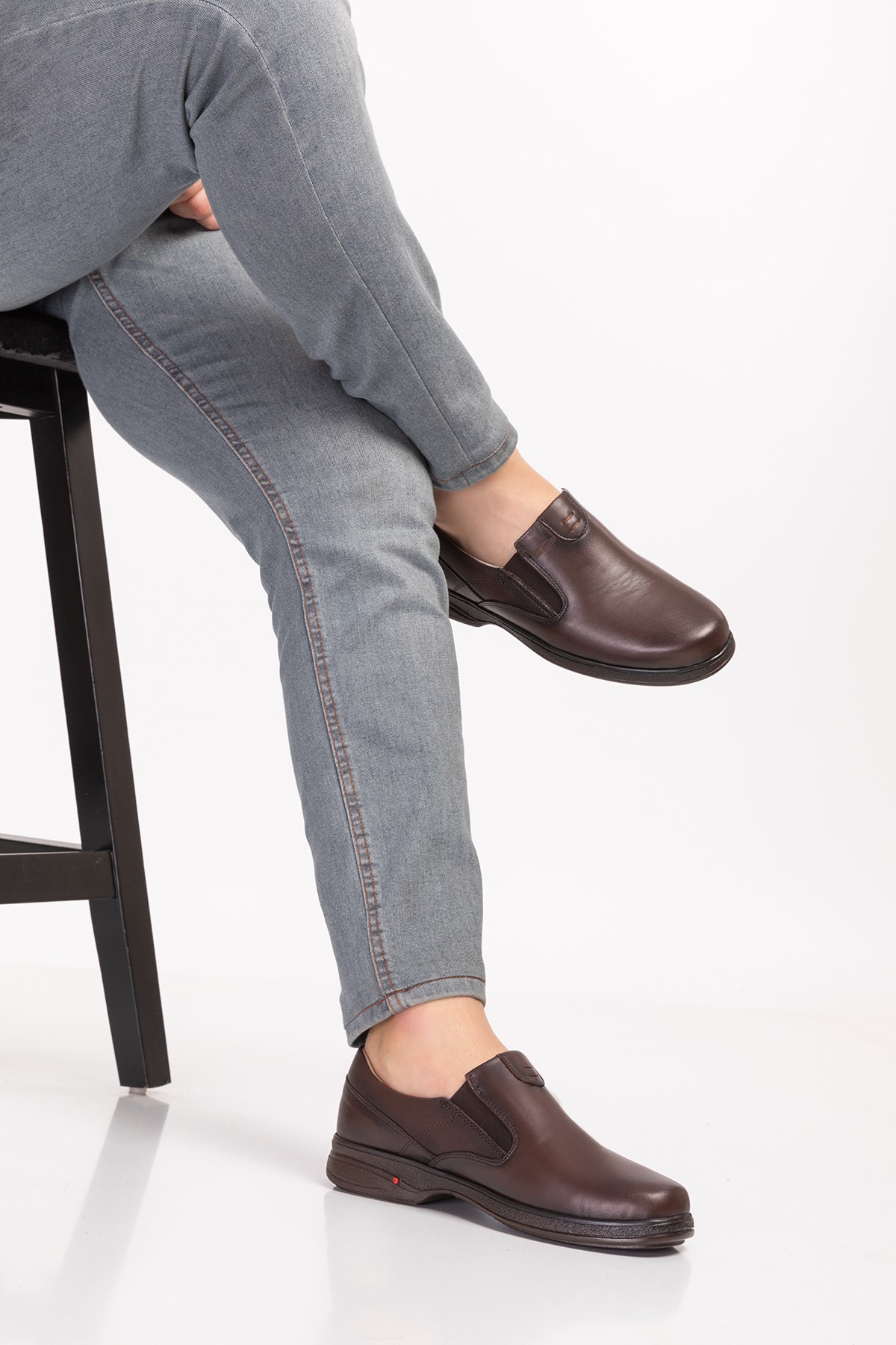 Brown Orthopedic Hallux Valgus Men Shoes