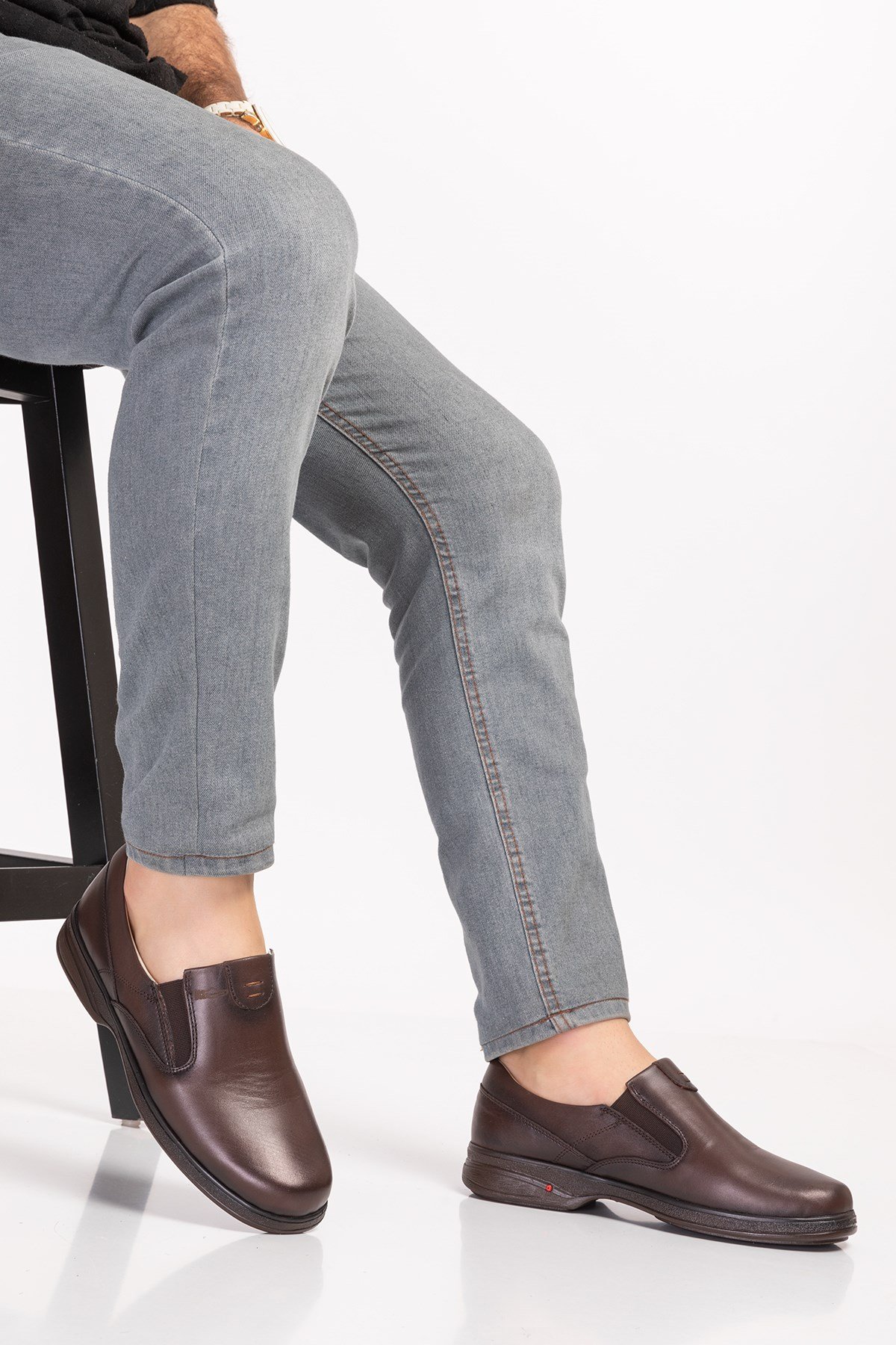 Brown Orthopedic Hallux Valgus Men Shoes