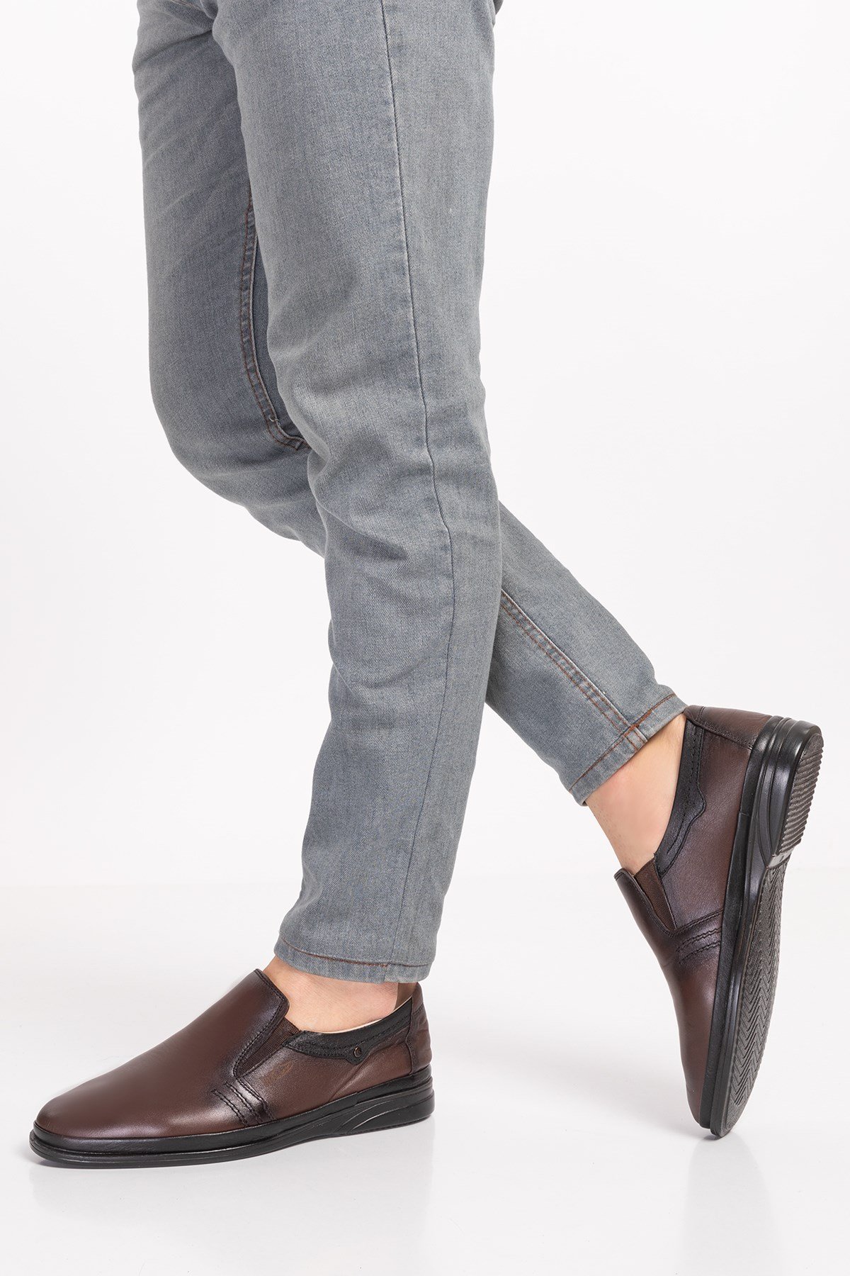 Dark Brown Diabetic Orthopedic Classic Men Shoes