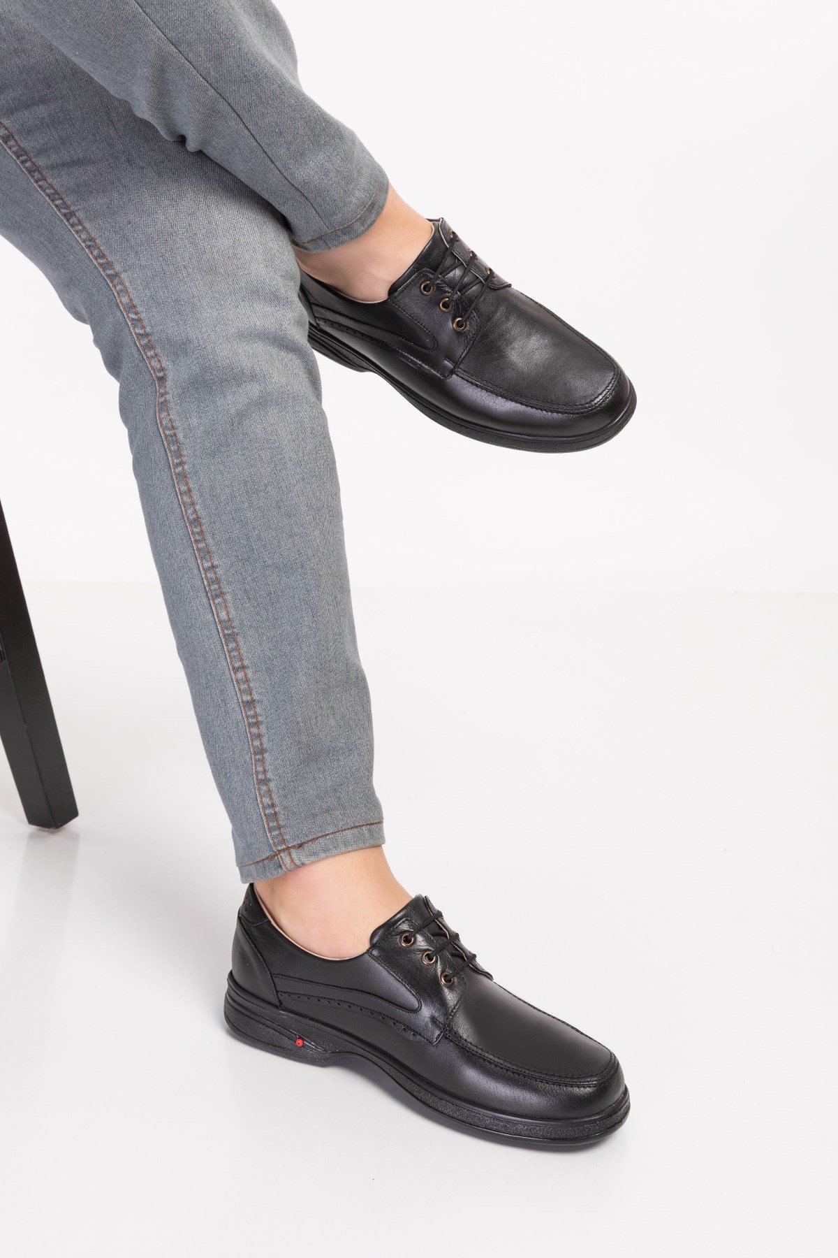 Black Diabetic Orthopedic Mens Walking Shoes