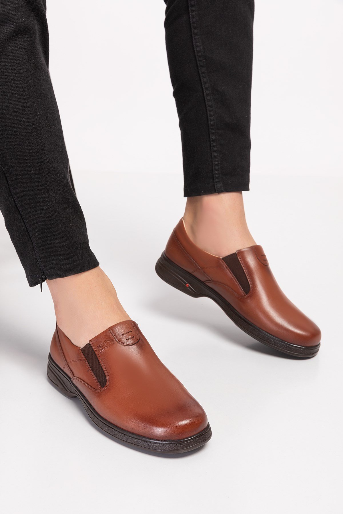 Brown Diabetic Orthopedic For Mens Walking Shoes