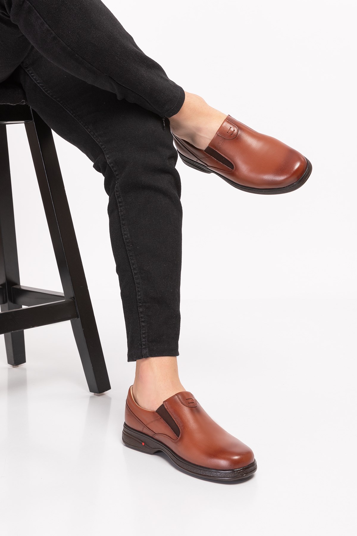 Brown Diabetic Orthopedic For Mens Walking Shoes