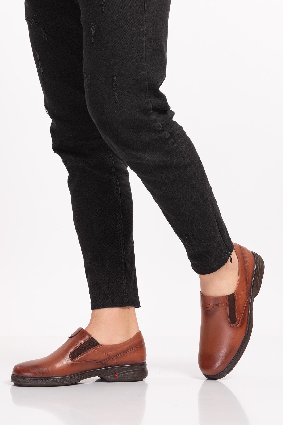 Brown Diabetic Orthopedic For Mens Walking Shoes