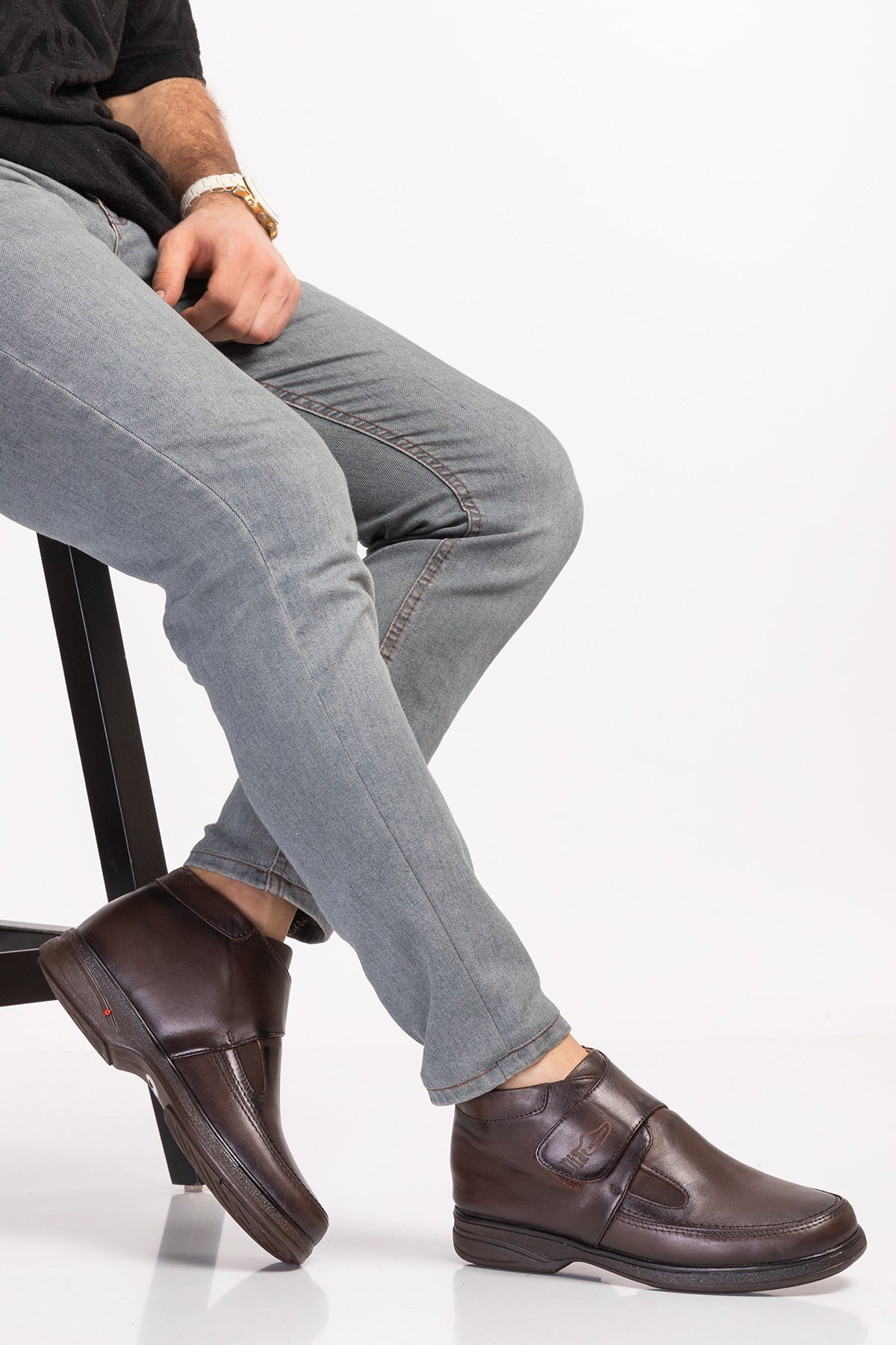 Dark Brown Diabetic Orthopedic For Men Boots