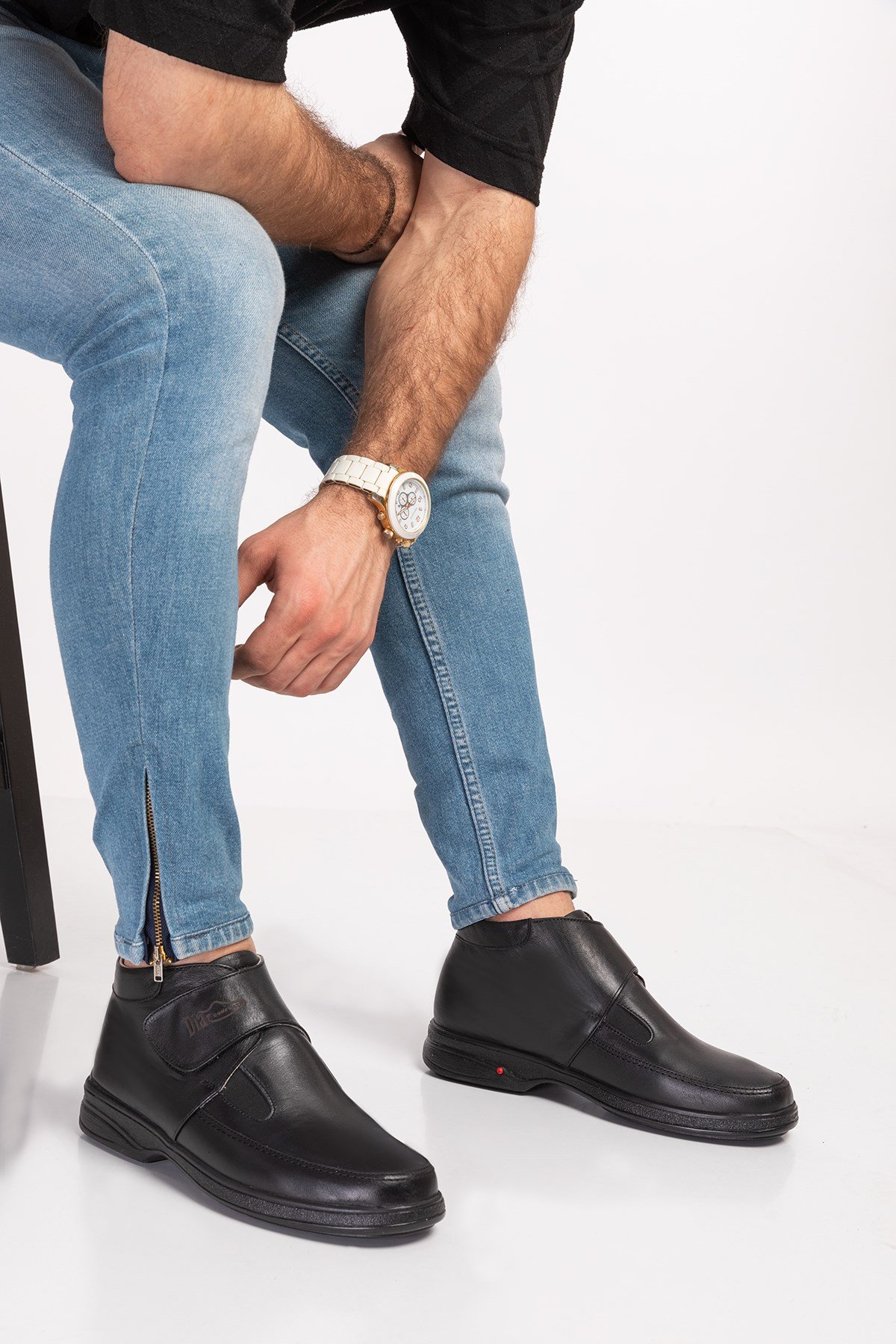 Black Diabetic Orthopedic For Men Boots