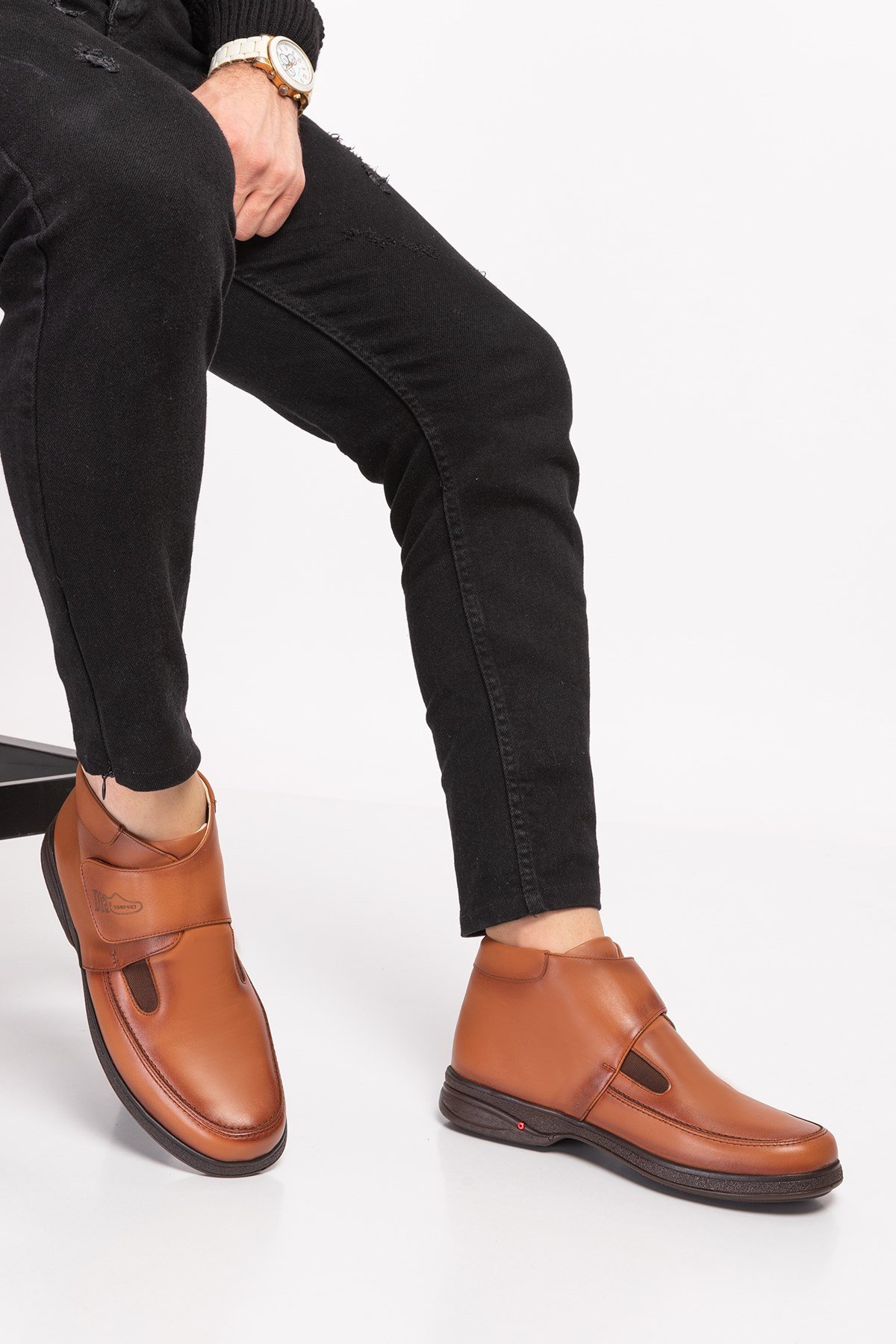 Brown Diabetic Orthopedic Men Boots