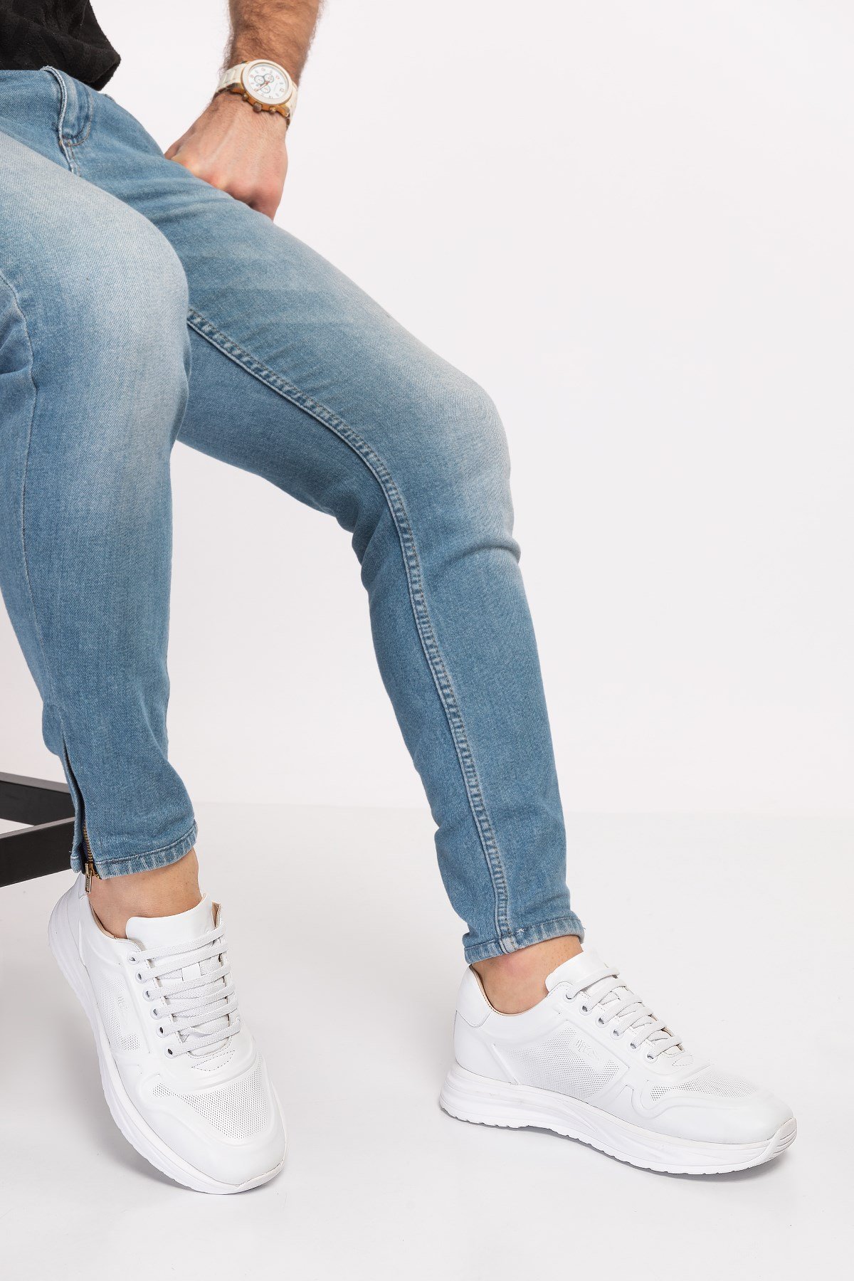 White Diabetic Orthopedic Mens Sport Shoes