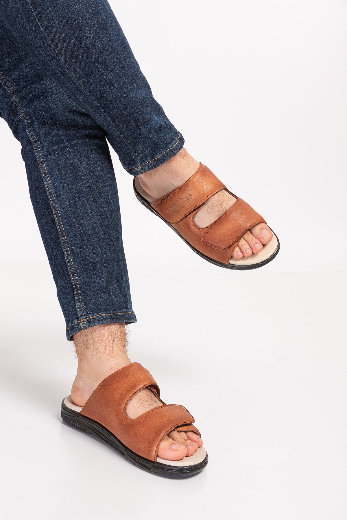 Brown Diabetic Orthopedic Men Slippers