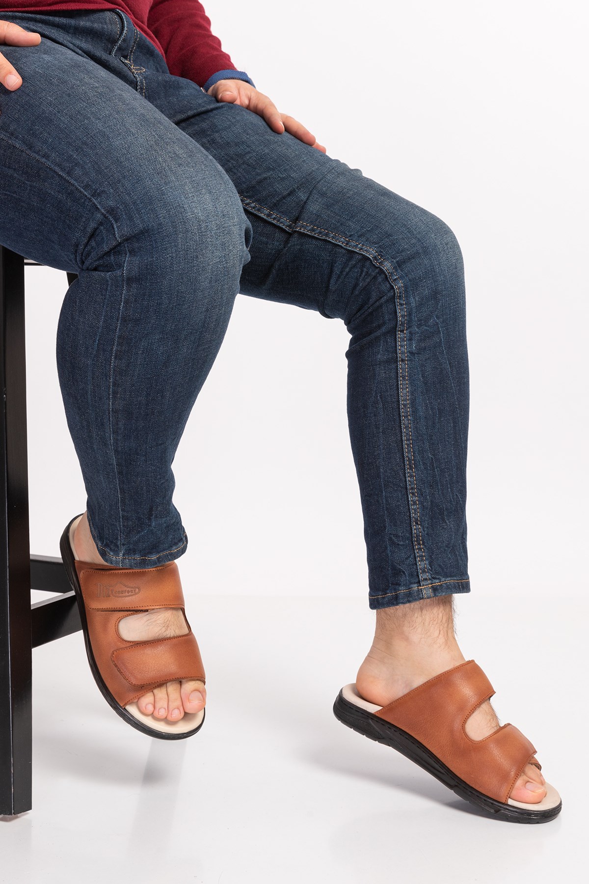 Brown Diabetic Orthopedic Men Slippers