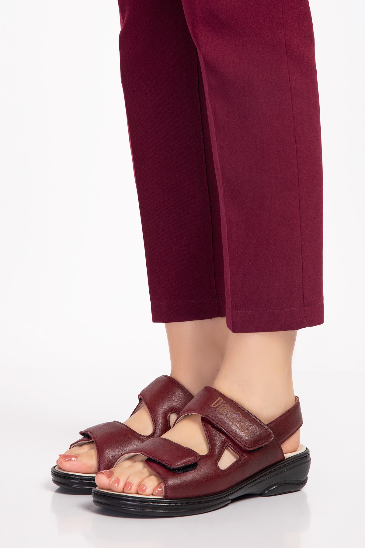 Burgundy Diabetic Orthopedic For Women Sandals