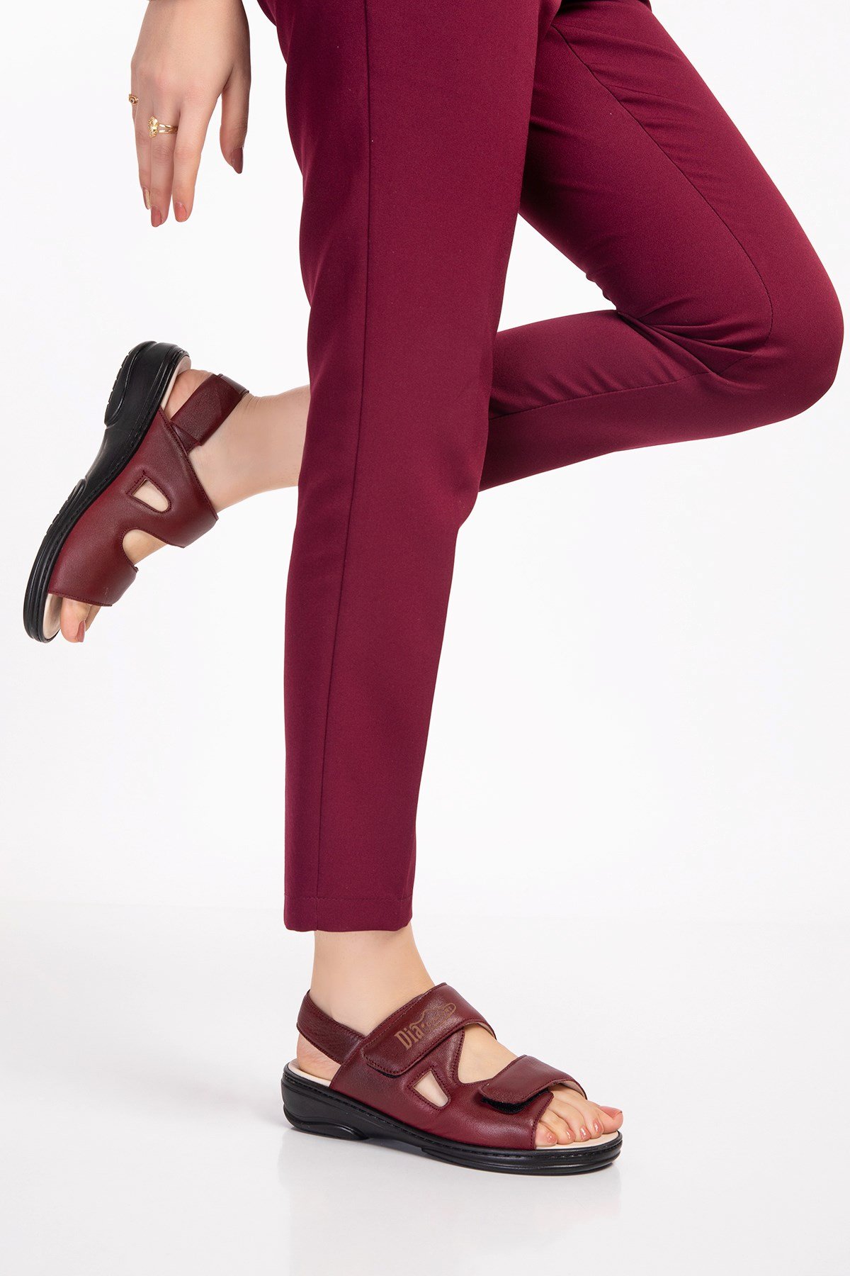 Burgundy Diabetic Orthopedic For Women Sandals