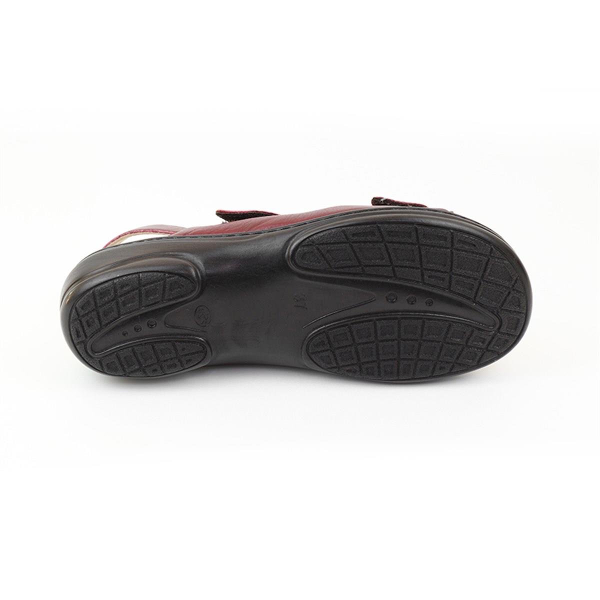 TOPTAN ORTOPEDiK DİYABETİK KADIN SANDALET BORDO DİA 020