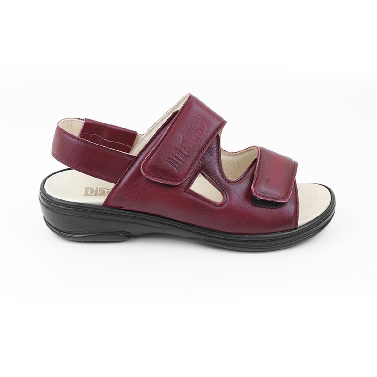 TOPTAN ORTOPEDiK DİYABETİK KADIN SANDALET BORDO DİA 020