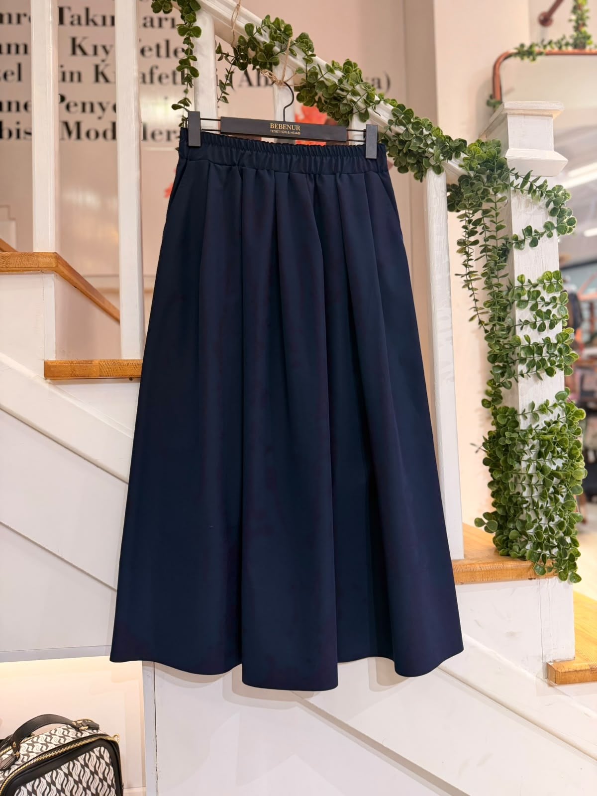 27K1555 LACİVERT  ETEK