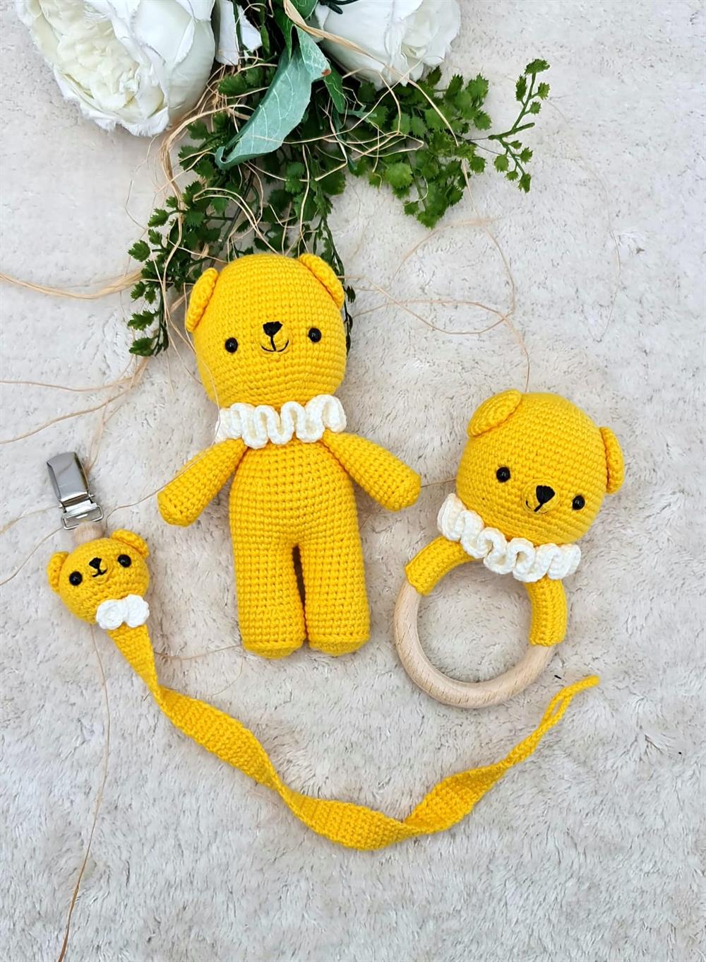 3 lü AMİGURUMİ SEVİMLİ AYICIK SET 