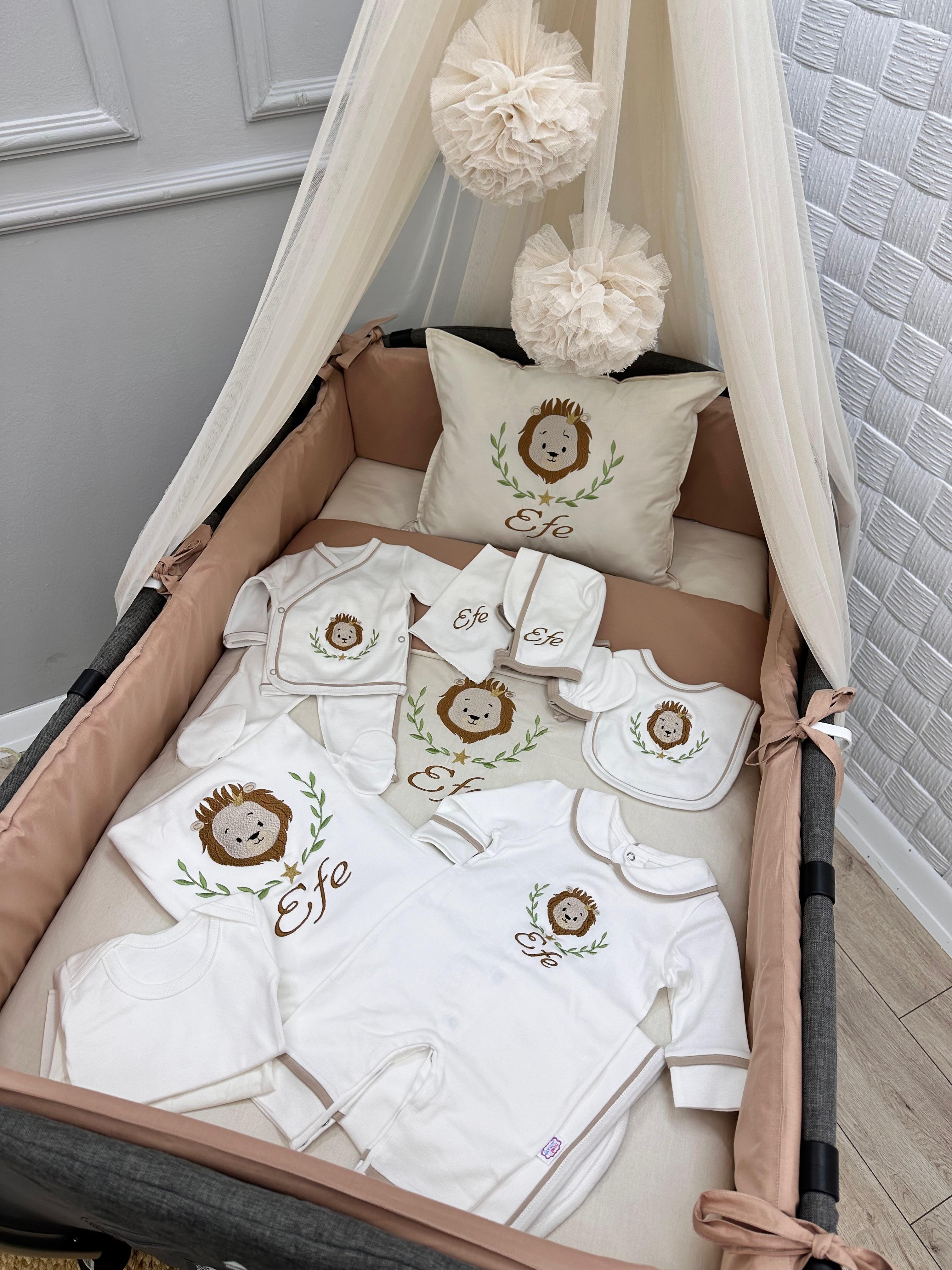 BEJ BİYELİ ASLAN NAKIŞLI 10 LU SET 