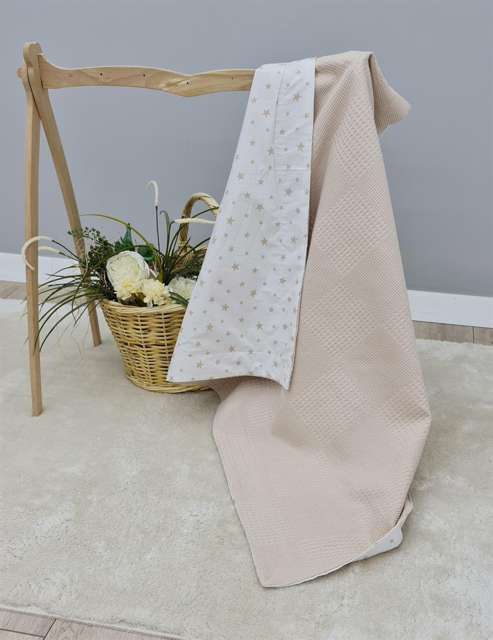 BEJ YILDIZ YUVARLAK BABYNEST SET 