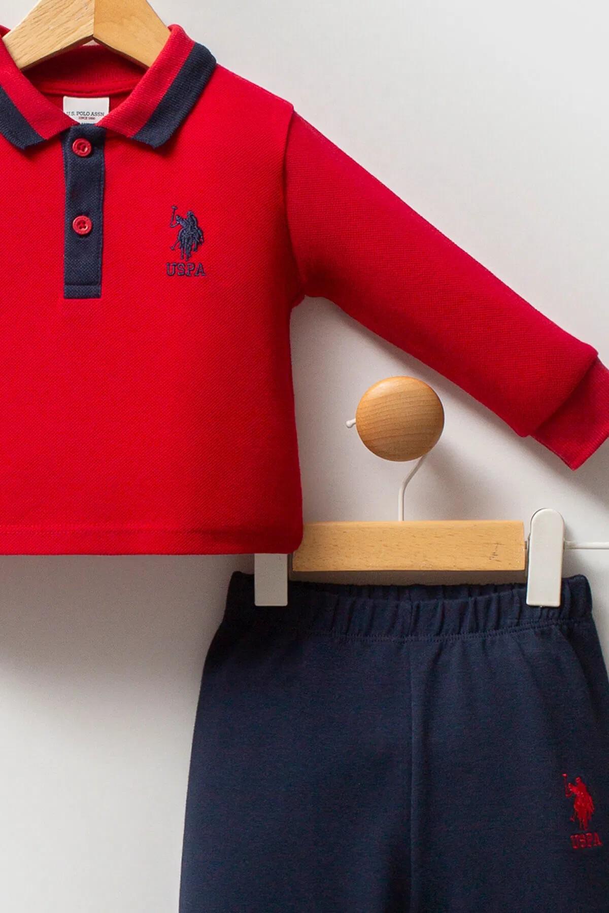 USB2575 U.S.POLO ASSN ERKEK BEBEK 2Lİ TAKIM KIRMIZI
