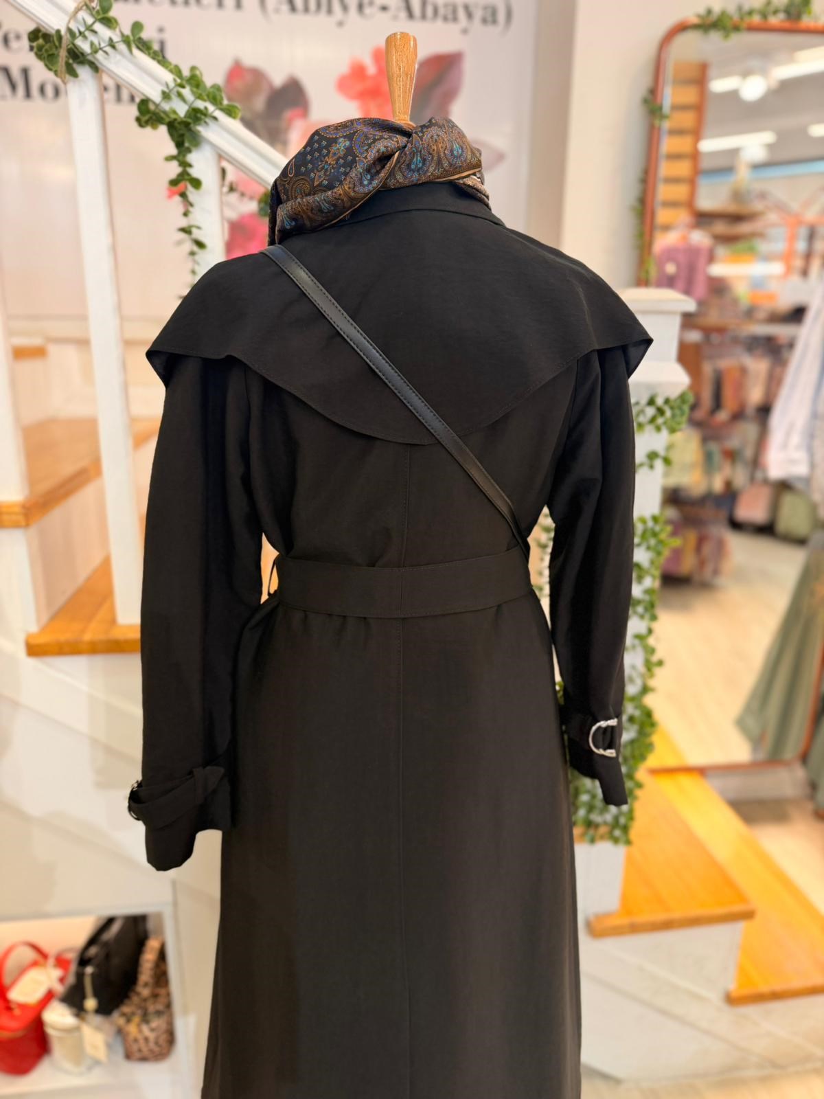 W27803  SİYAH TRENCH