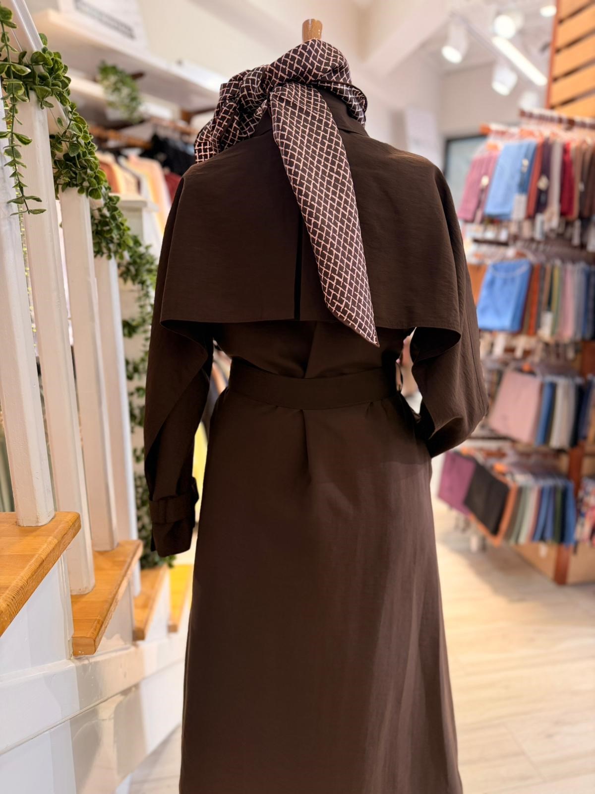 W27813 KAHVE TRENCH