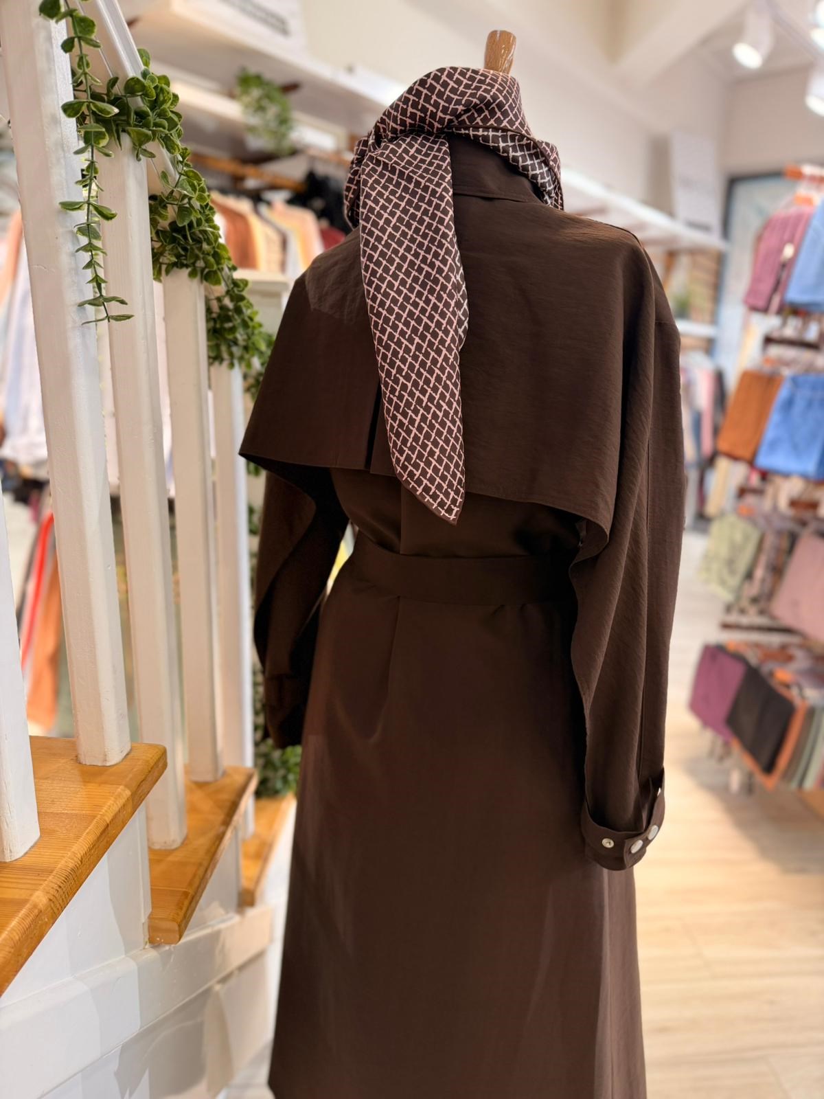 W27813 KAHVE TRENCH