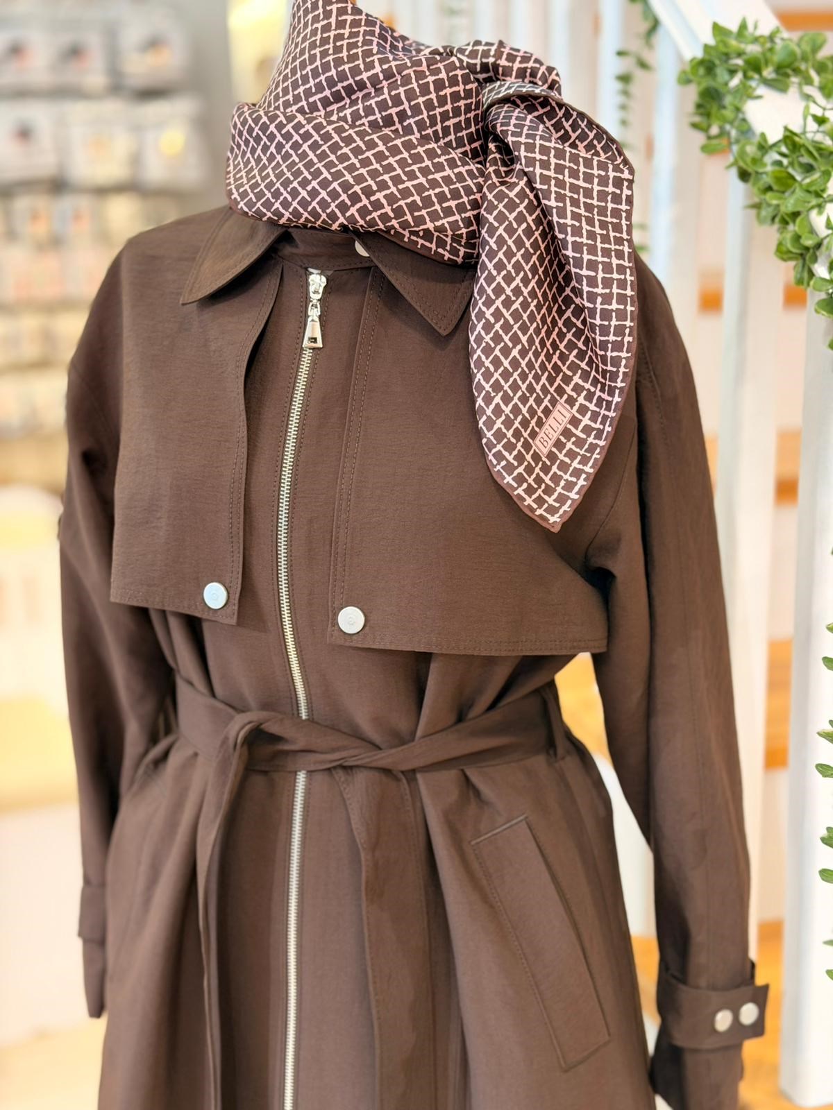 W27813 KAHVE TRENCH
